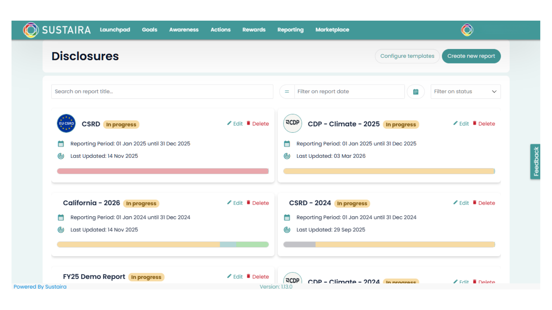 Sustaira Disclosure Solution