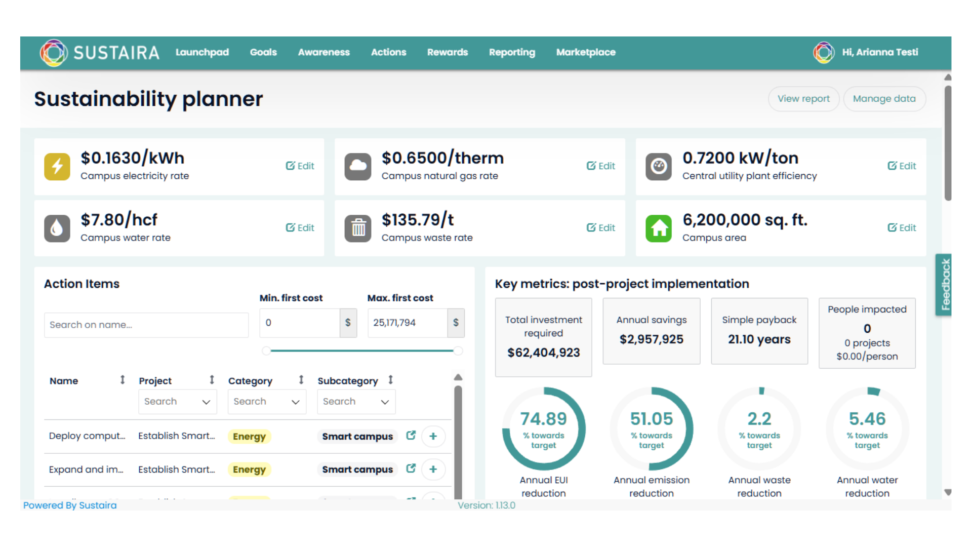Sustaira Sustainability Planner