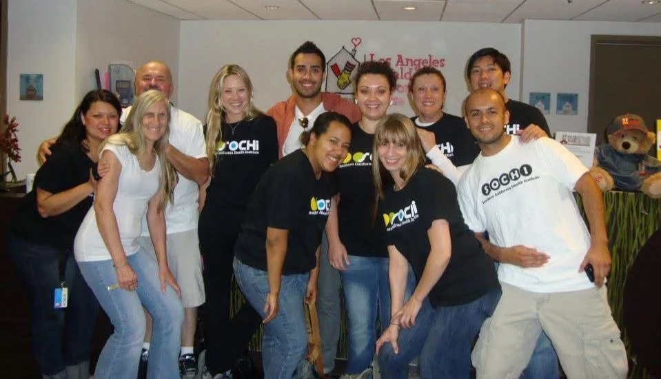 Jacquelyn Fanno with Southern California Health Institute SOCHi faculty and students at the Los Angeles Ronald McDonald House community service event