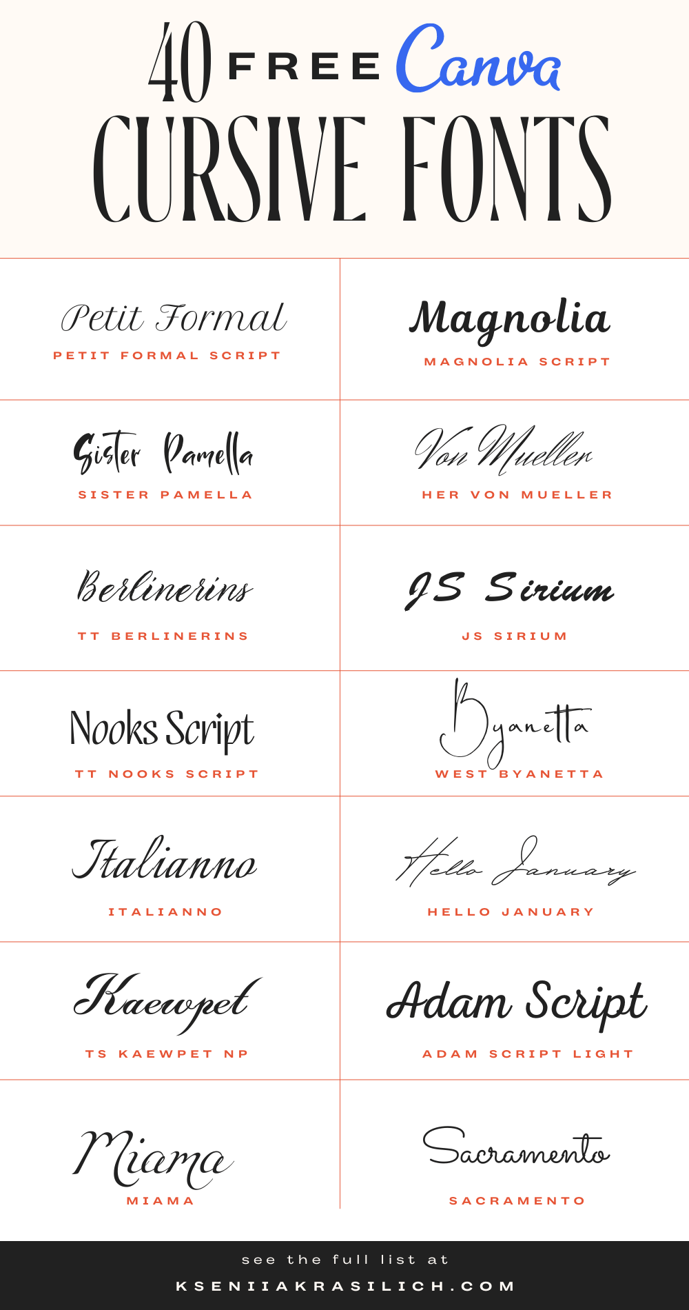 Best Free Handwritten Fonts On Canva (part 1) • Levee Road Studio ...