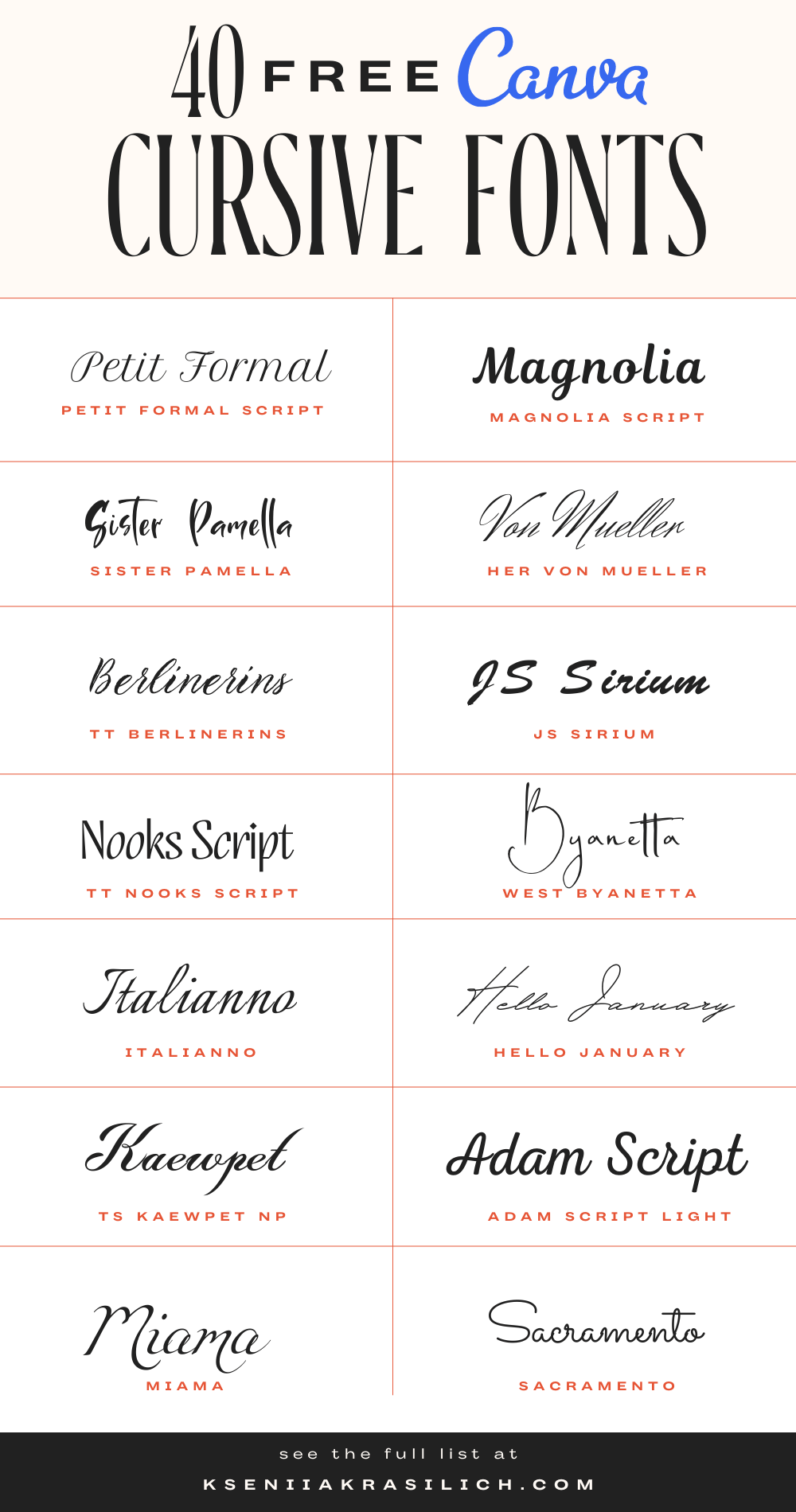 Cursive Fonts