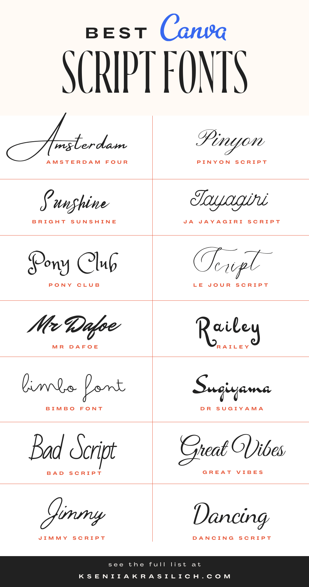 Free Canva Cursive Script Fonts For Designing Winning Projects