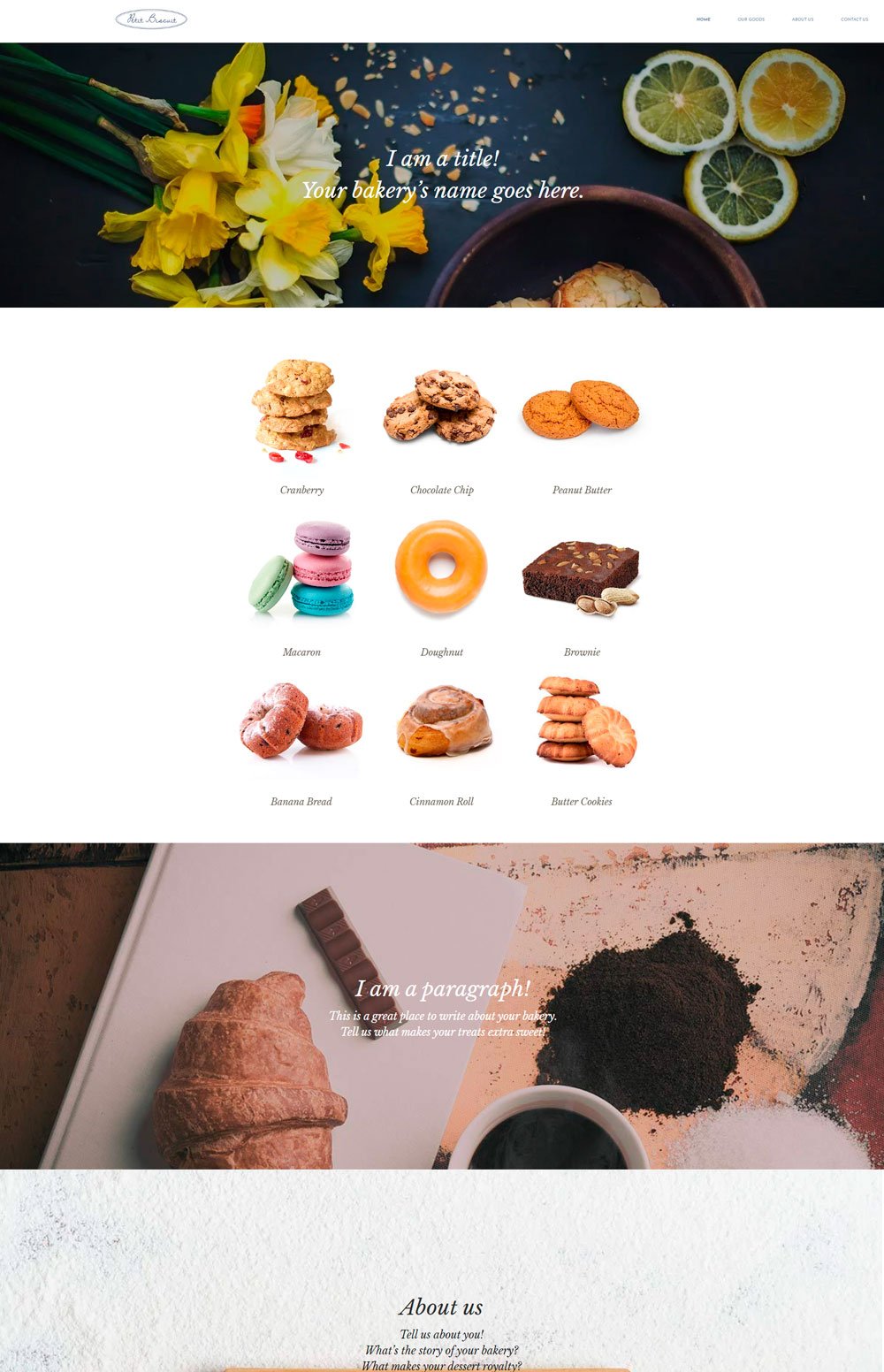 Bakery Website: Petite Biscuit