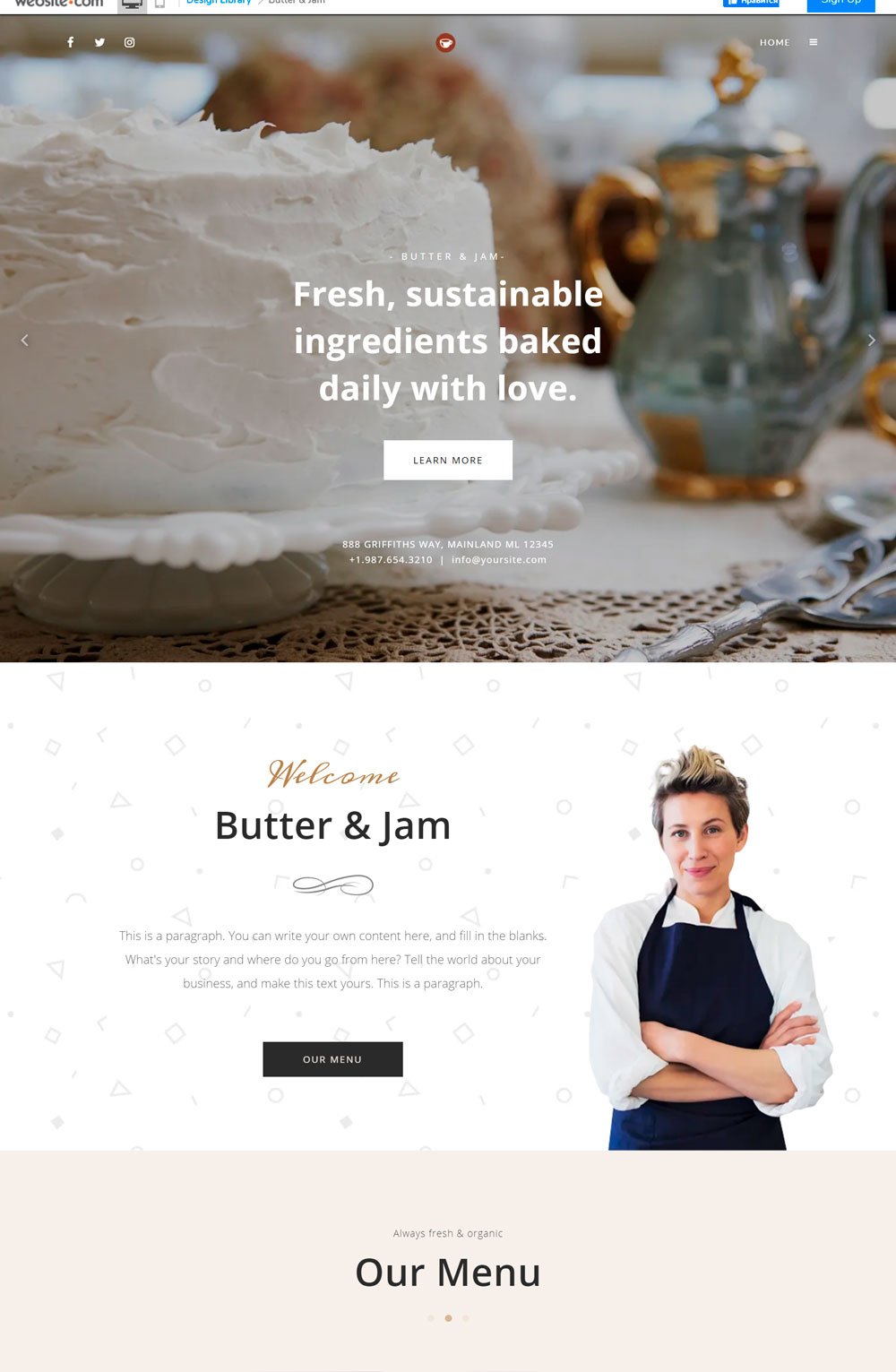 Butter &amp; Jam: bakery website design 