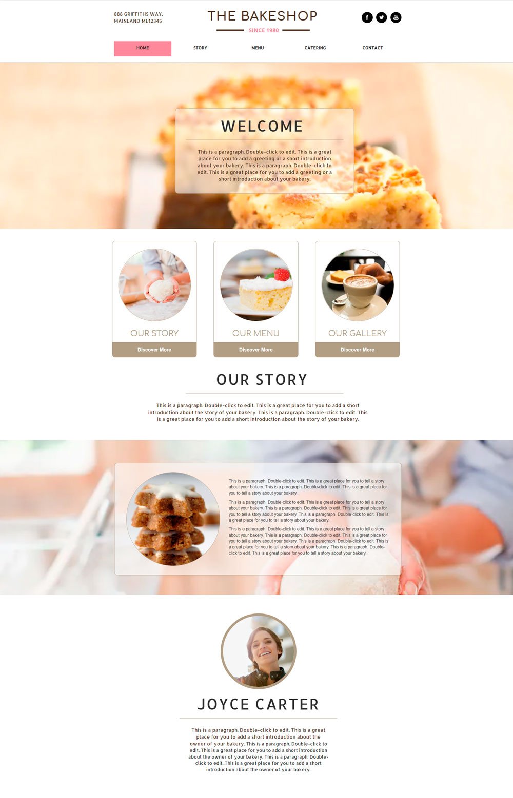The BakeShop: bakery website design
