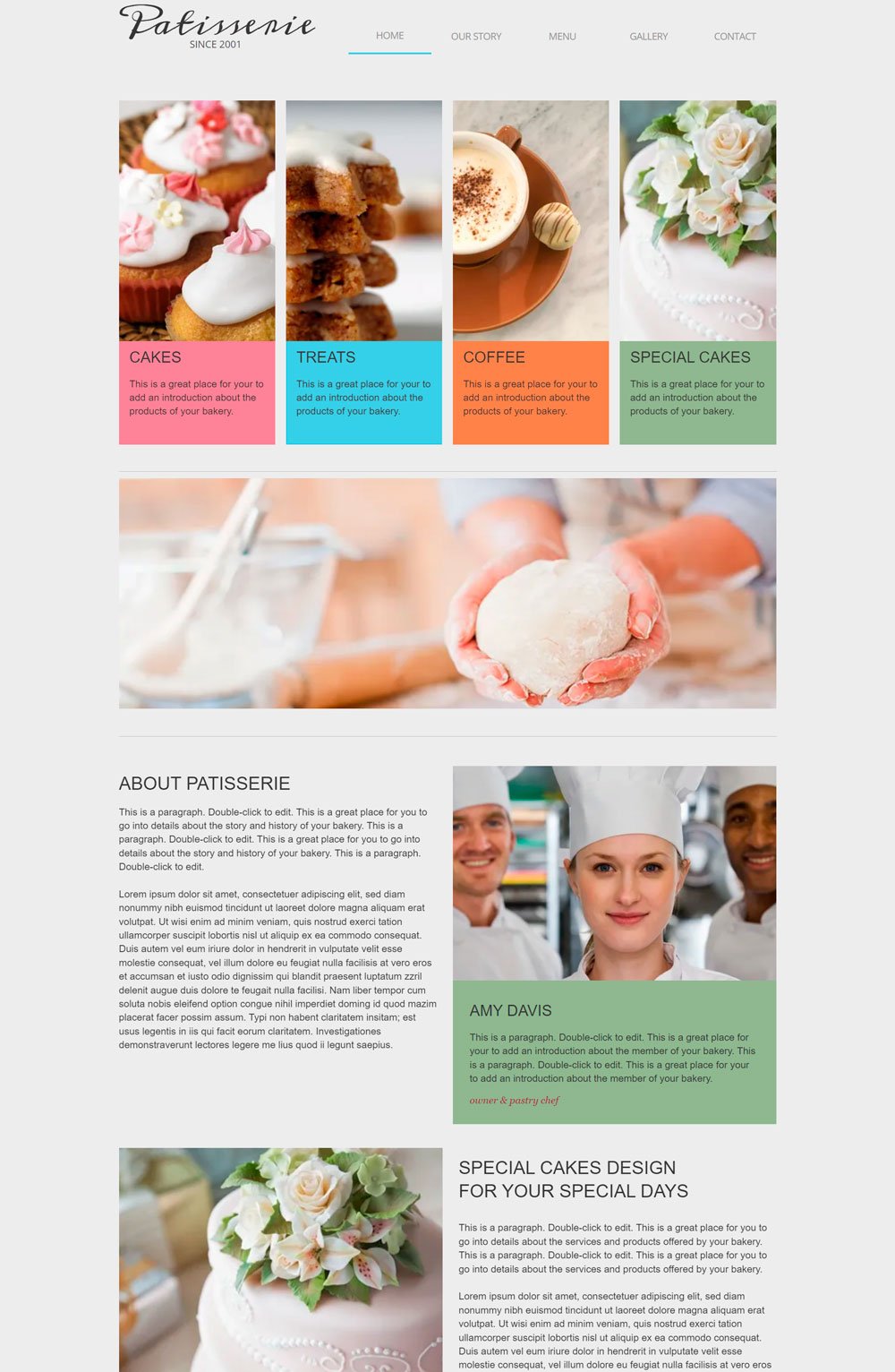 Patisserie: bakery website design 