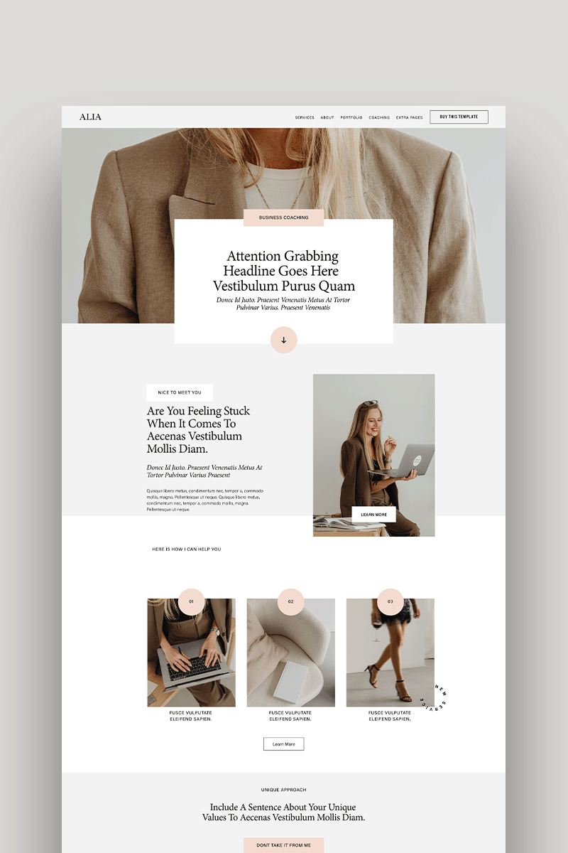 Squarespace Website Template for Copywriter