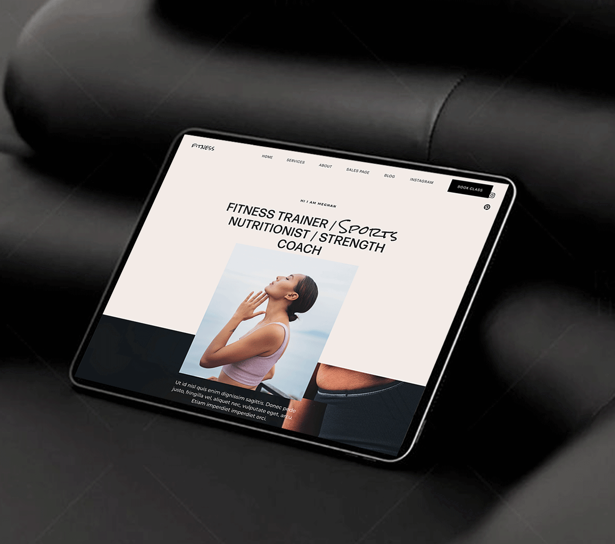Squarespace 7.1 Website Template , Fitness Membership, Sport, gym site, Personal trainer, Health Wellness female Coach, Pilates Business yoga
