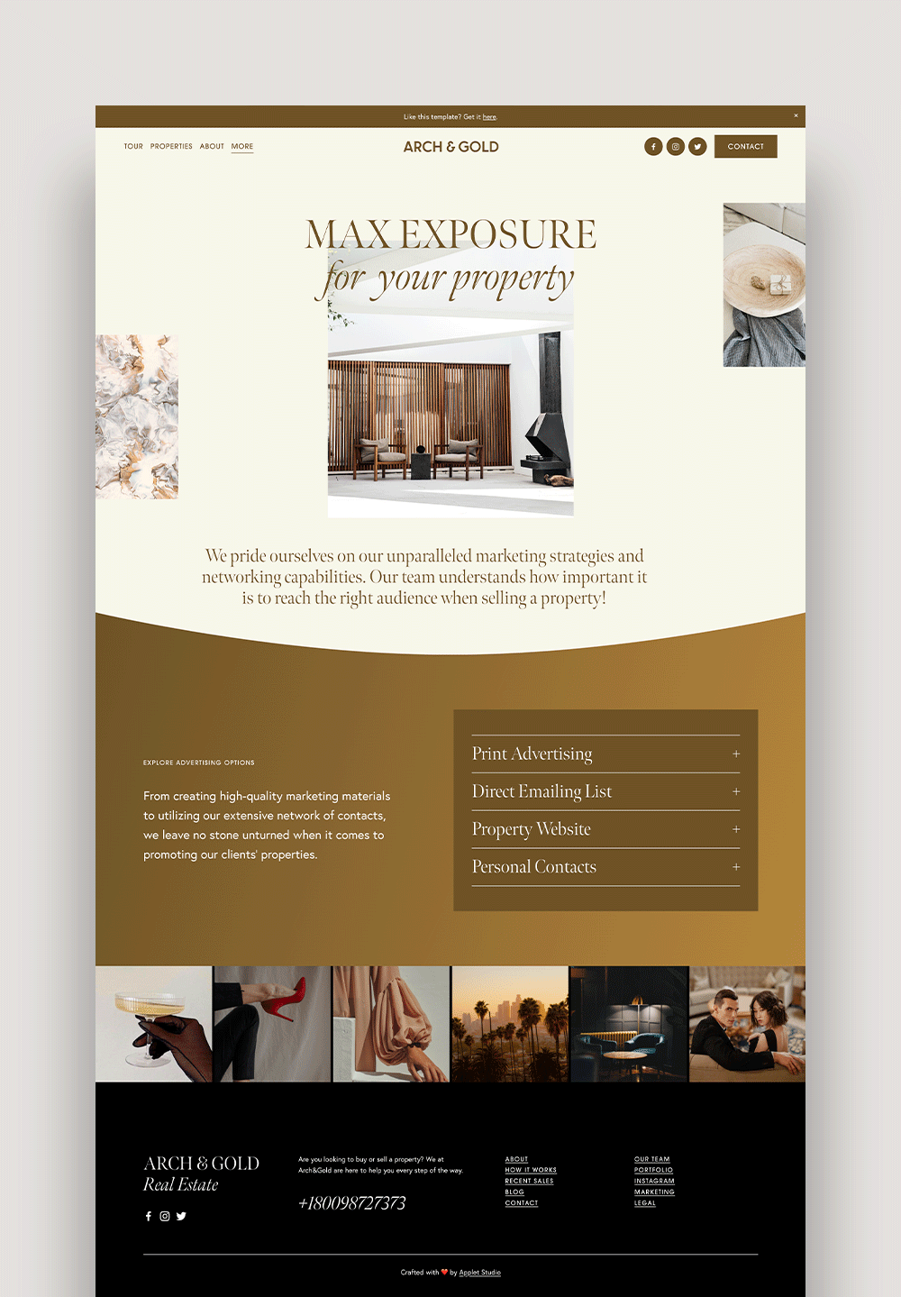 shop Best Squarespace 71 website for Real Estate agent Luxury Broker business website realtor template
