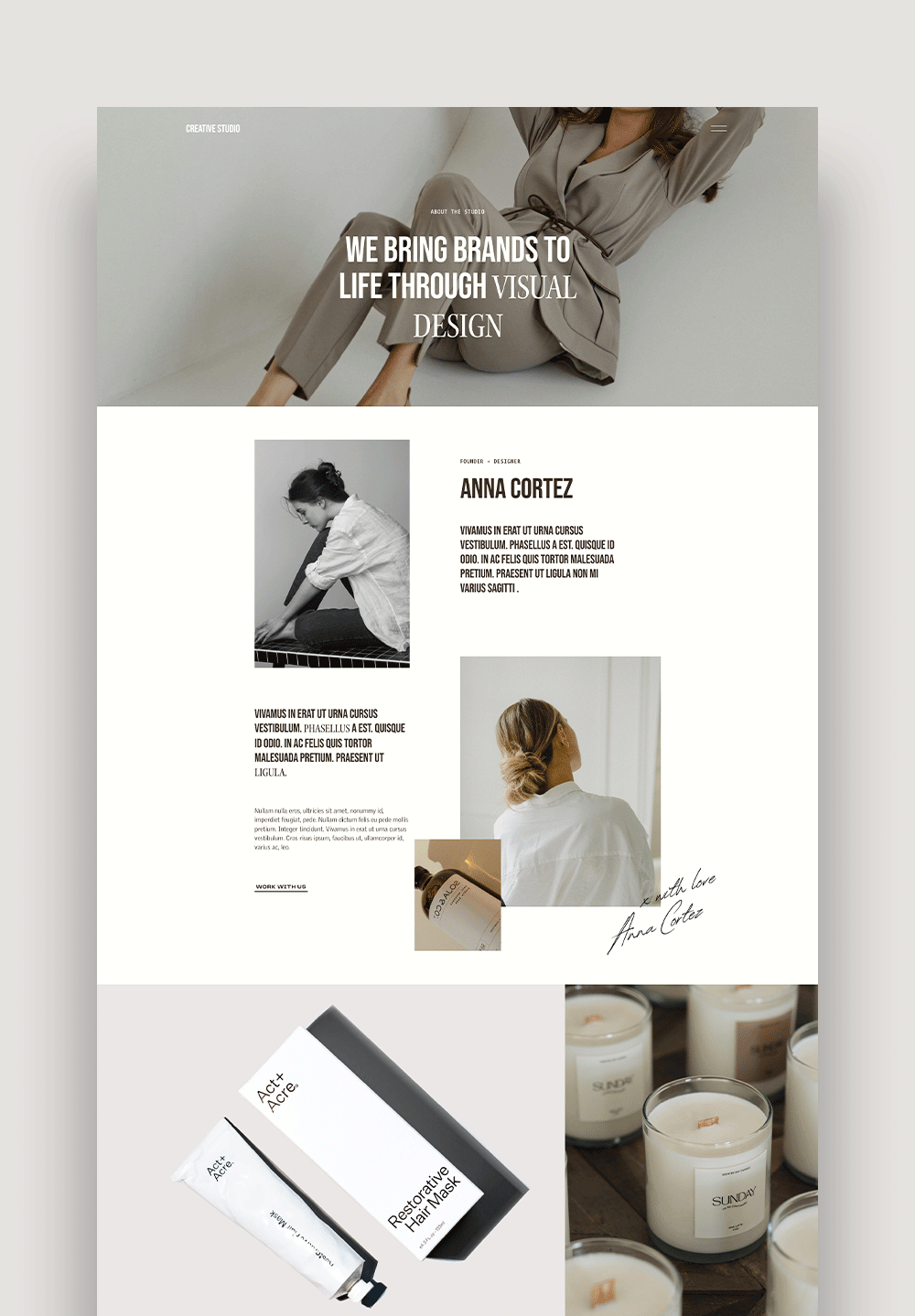 Best Squarespace Portfolio Templates for photographers graphic designer portfolio