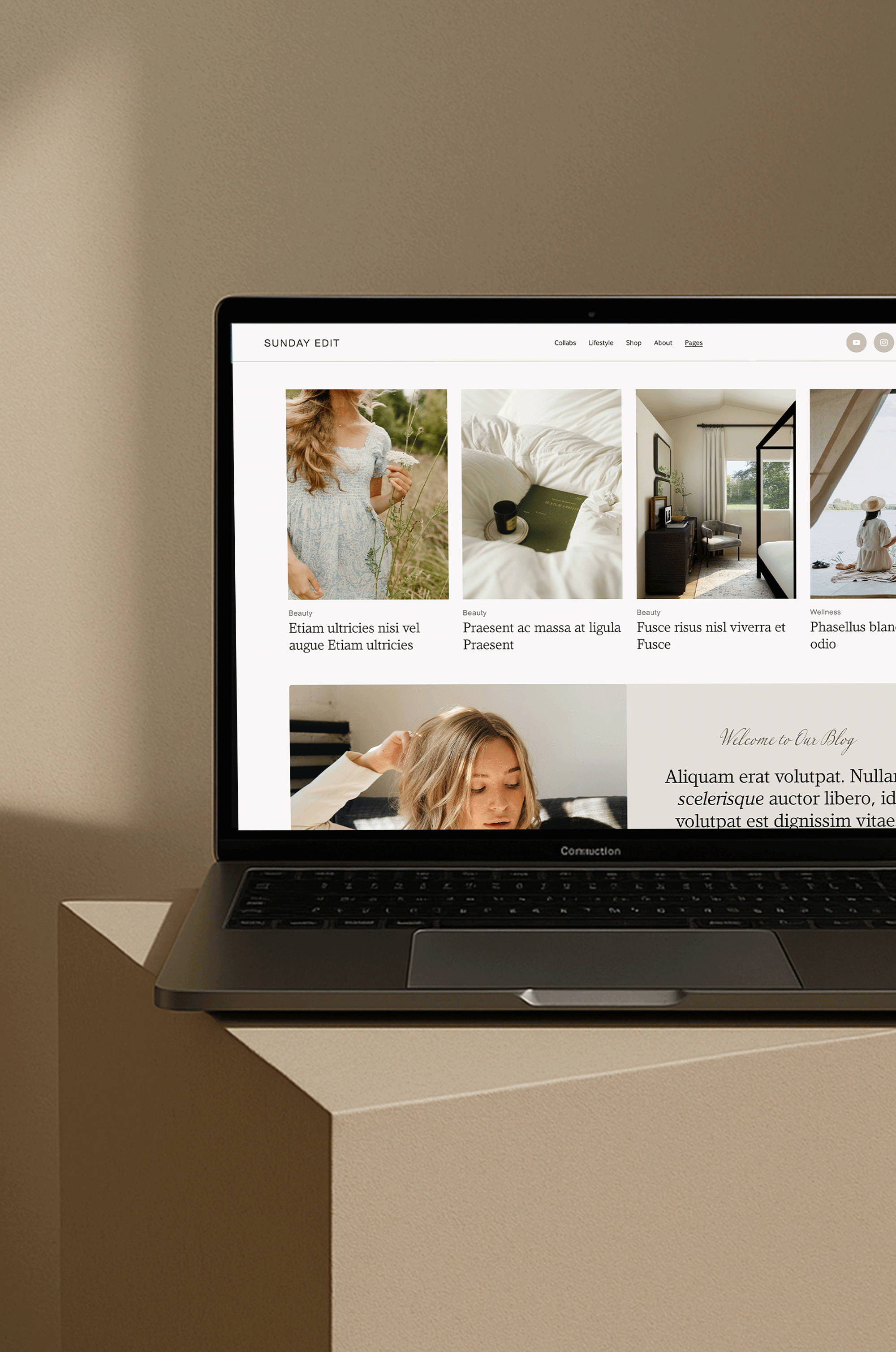 Squarespace 7.1 website template blog | Blogger web template | Small Business website | Podcast website | Food, travel personal blog theme