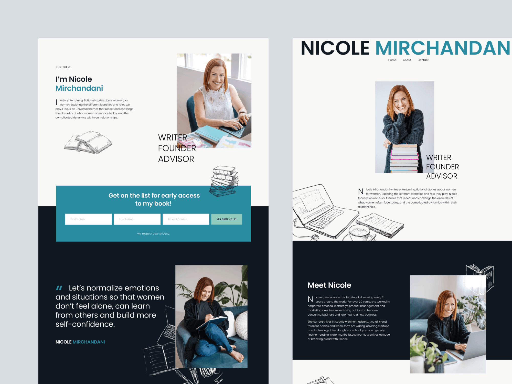 Custom Squarespace Website Design for Author &amp; Writer