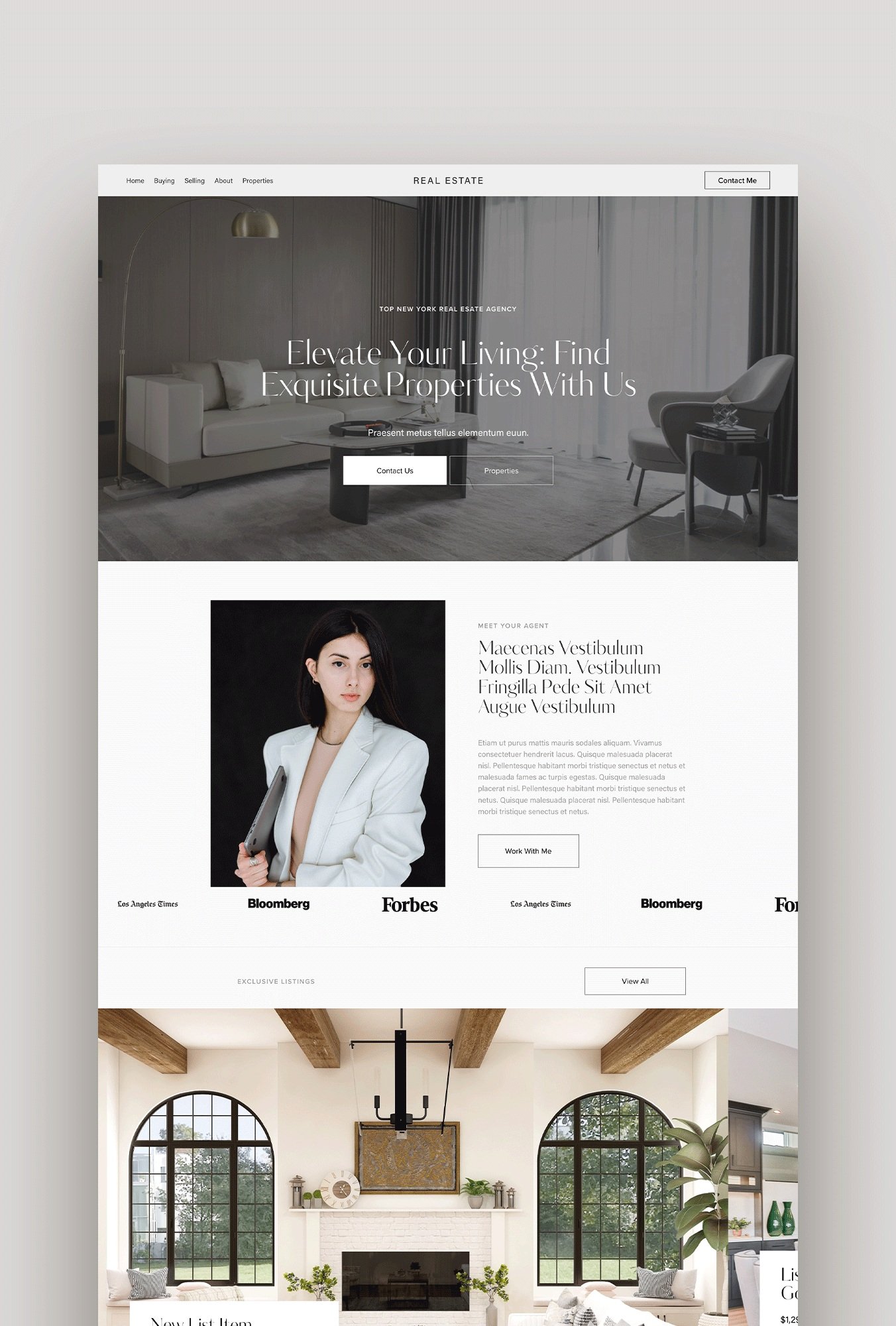 Shop Squarespace 7.1 website template Real Estate Agent Realtor Luxury Broker website template