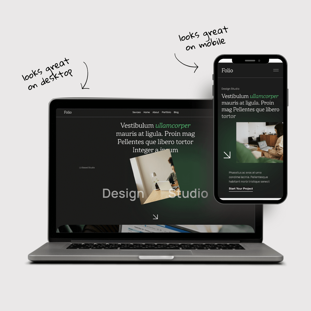 dark Portfolio Squarespace 7.1 Website Template for Creative Agency, Virtual Assistant Website, Business Website
