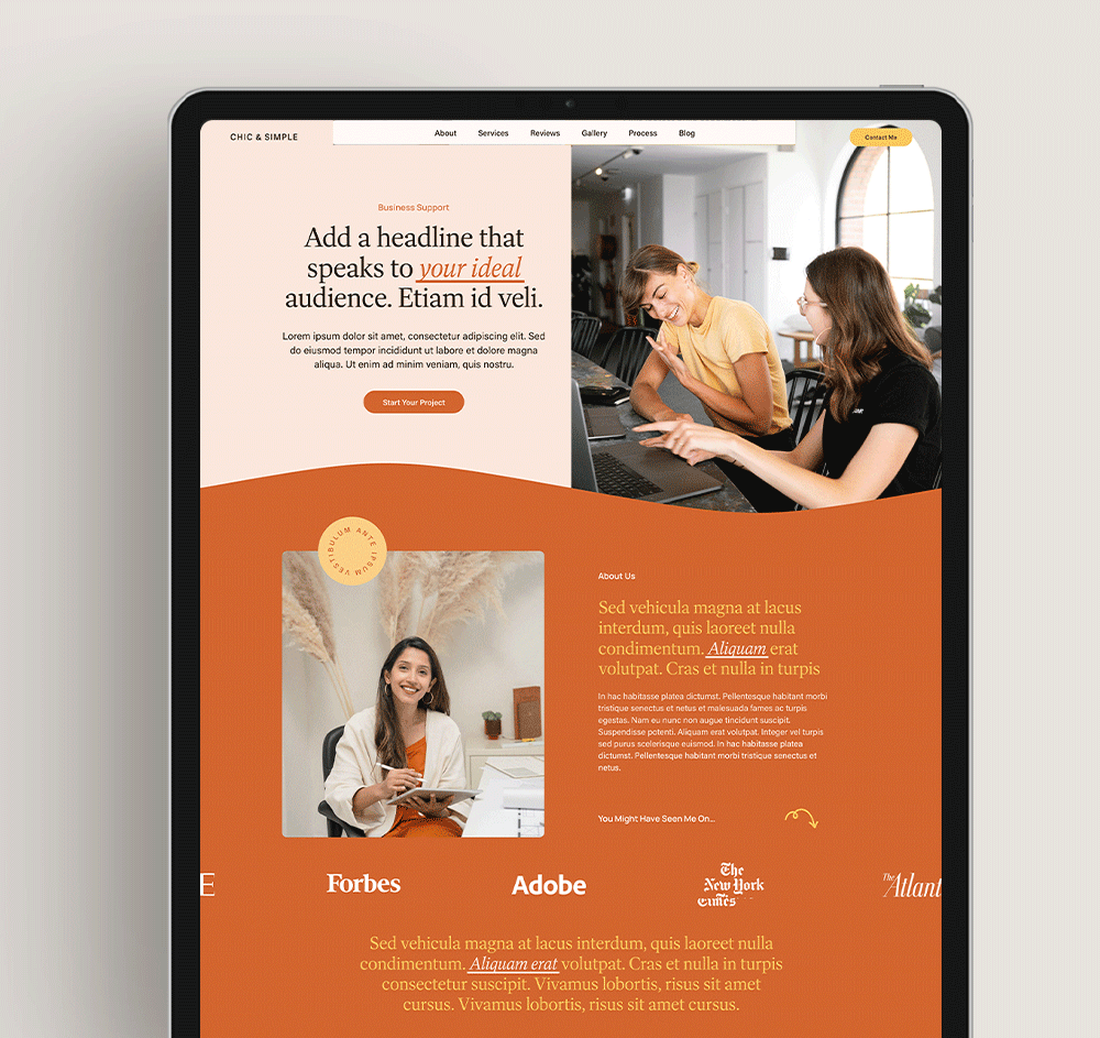One Page Squarespace 7.1 Template Fluid Engine template Website Template Squarespace 7.1