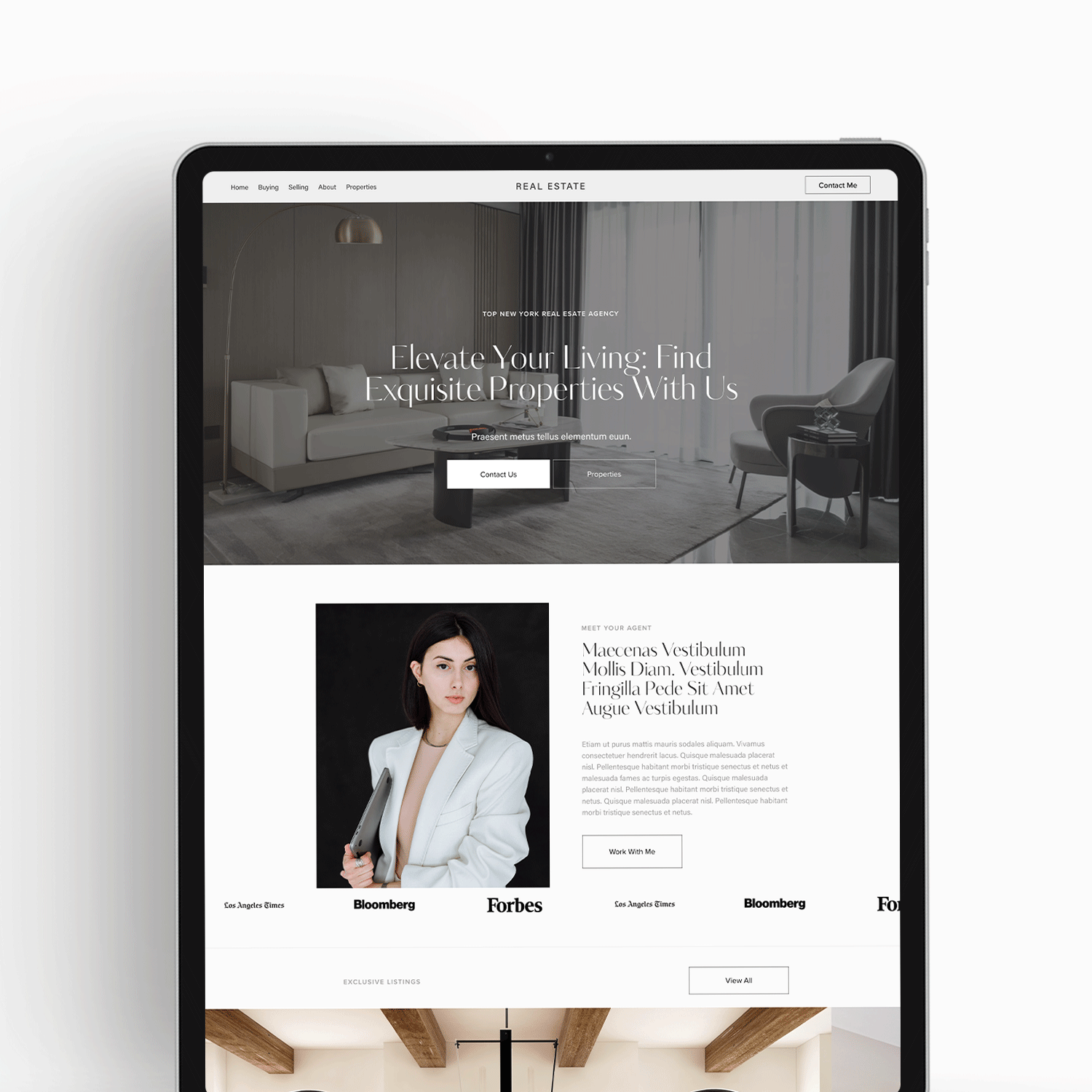 Shop Squarespace 7.1 website template Real Estate Agent Realtor Luxury Broker website template