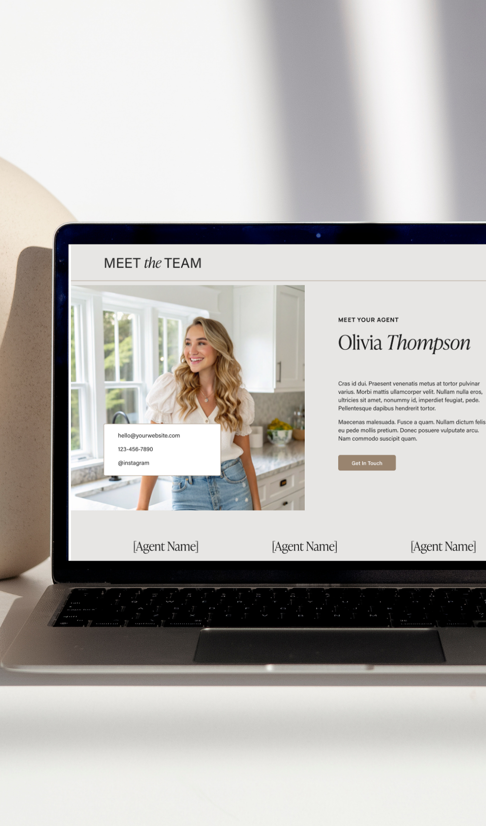 Real Estate Agent Squarespace website template for Realtors, brokers, and real estate professionals