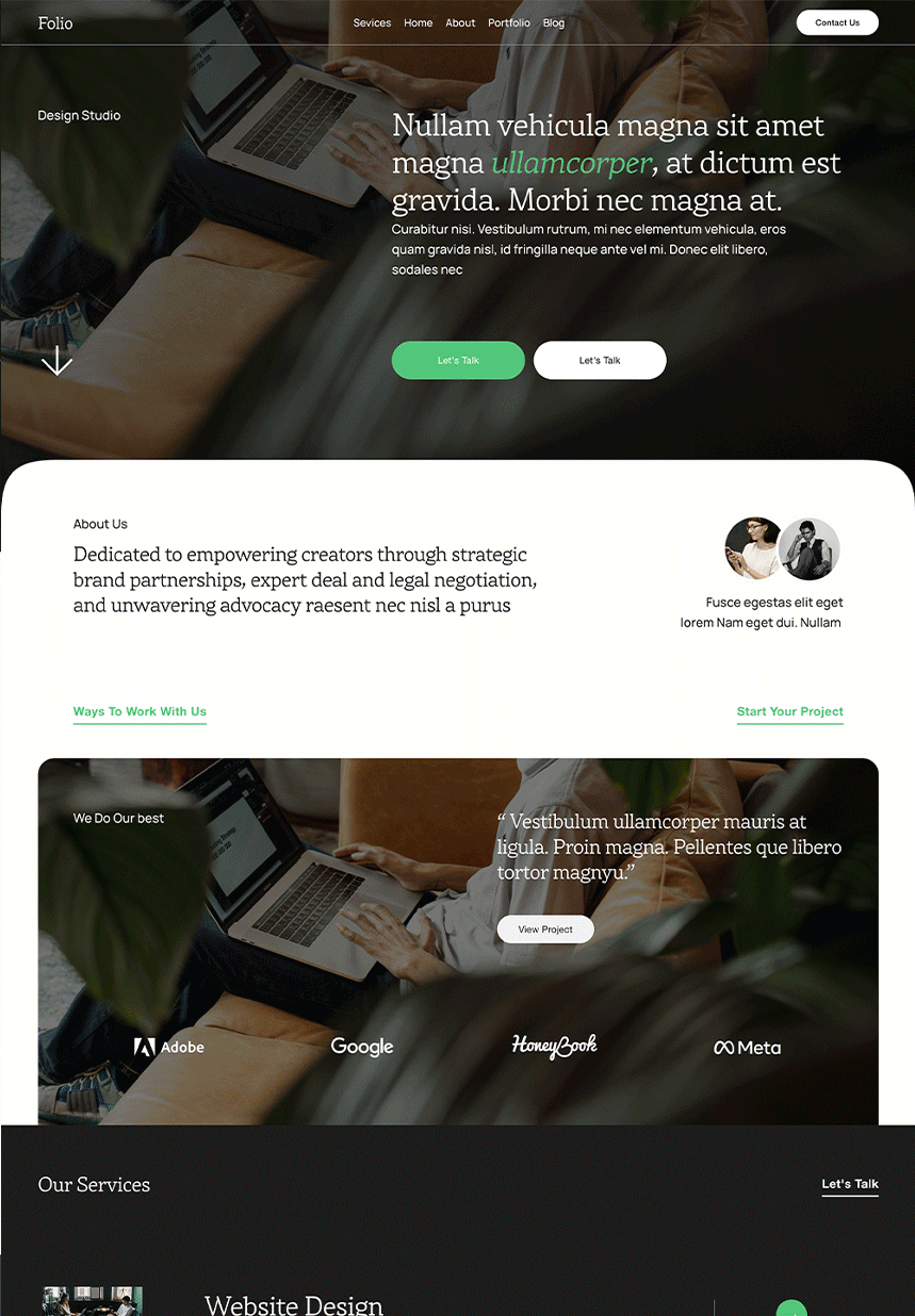 dark Portfolio Squarespace 7.1 Website Template for Creative Agency, Virtual Assistant Website, Business Website
