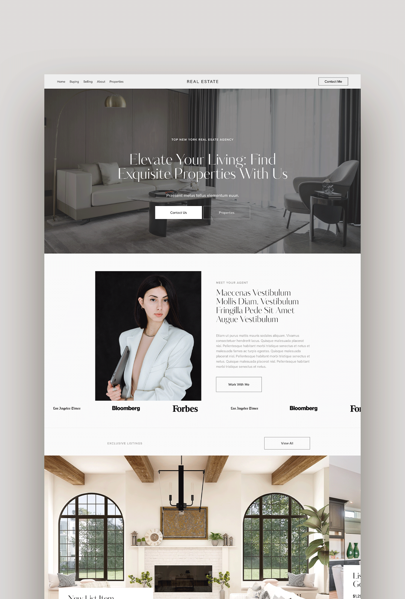 Real Estate Agent Squarespace 7.1 Template