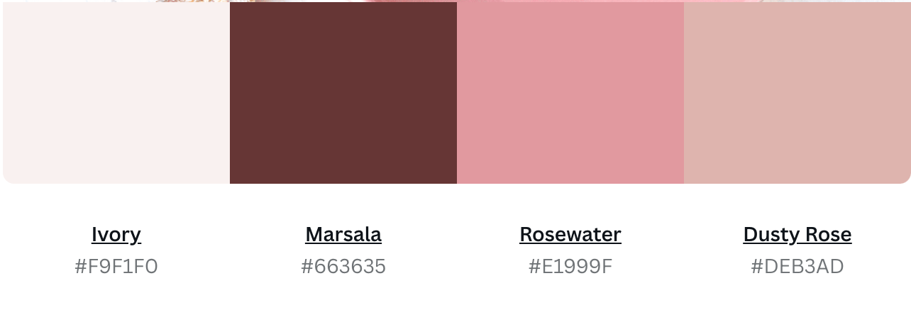 Dusty Rose Color Palette, Boho Color Palette, Branding Color Palette, Brand  Color Palette -  UK