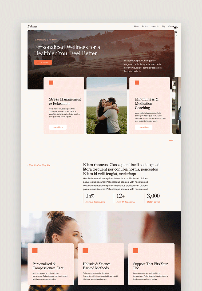 Website Template Squarespace 7.1, Counselor, Psychotherapist Health Wellness female fitness Coach, Therapist site template, Coach Consulting website