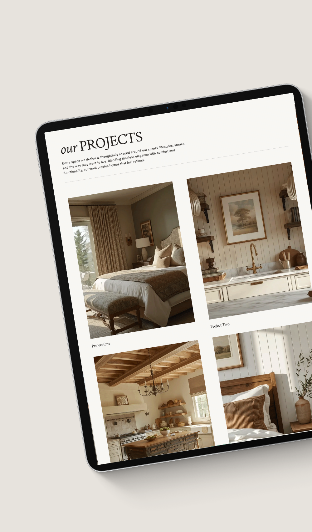 Interior Designer Squarespace website template for interior designers, decorators, home staging professionals, and design studios