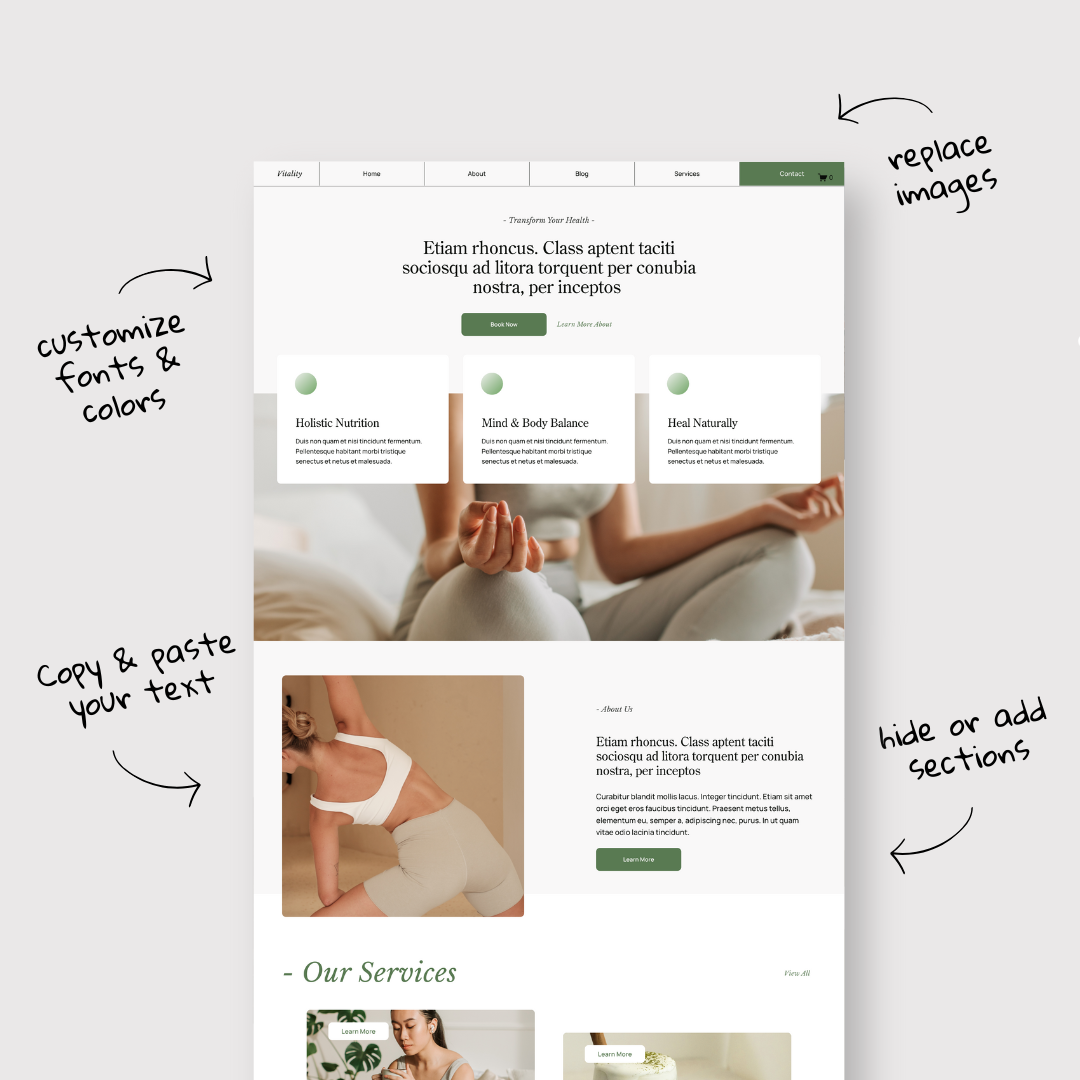 Website Template Squarespace 7.1, Health Wellness female fitness Coach, Therapist site template, Coaching Business Website, Coach Consulting website
