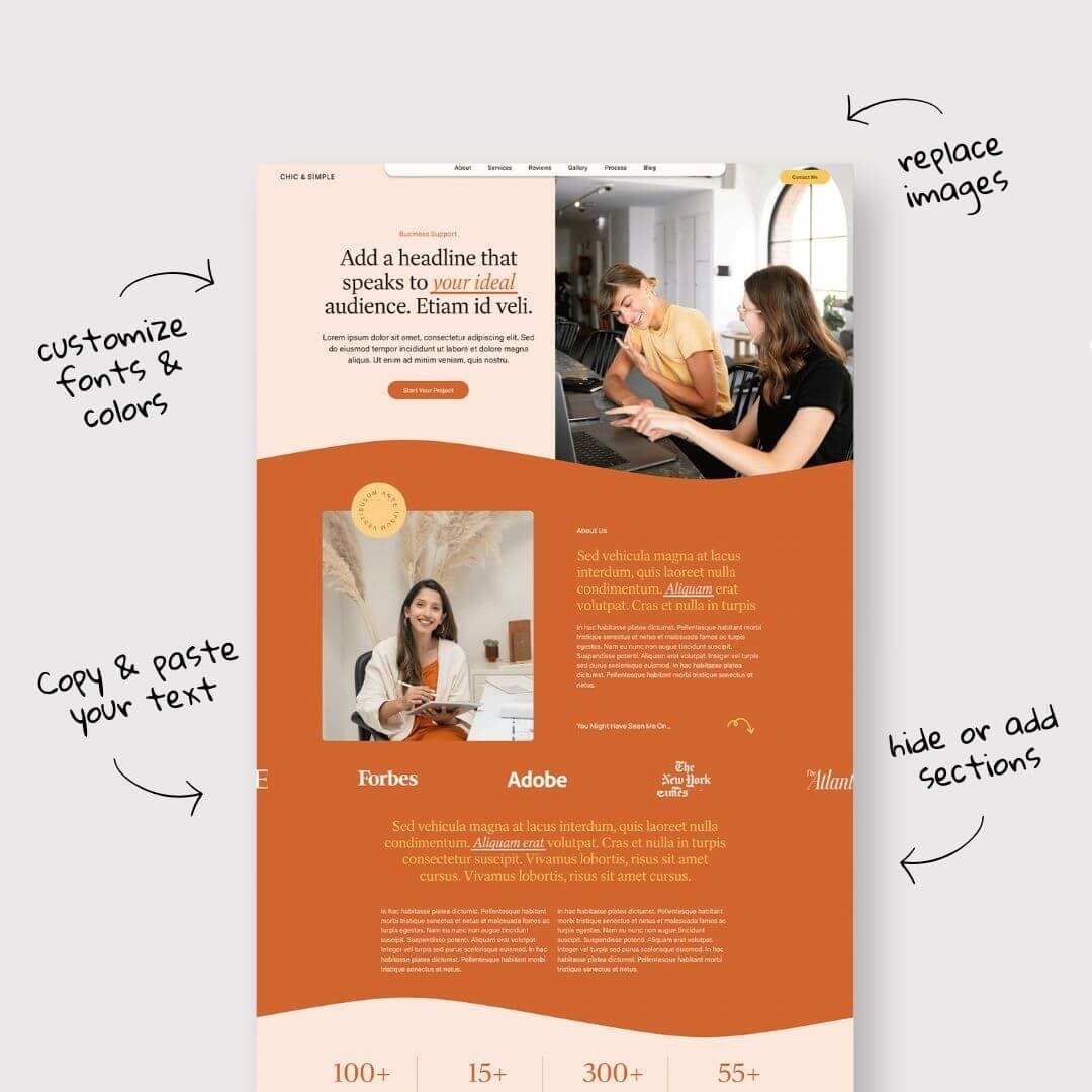 One Page Squarespace 7.1 Template Fluid Engine template Website Template Squarespace 7.1