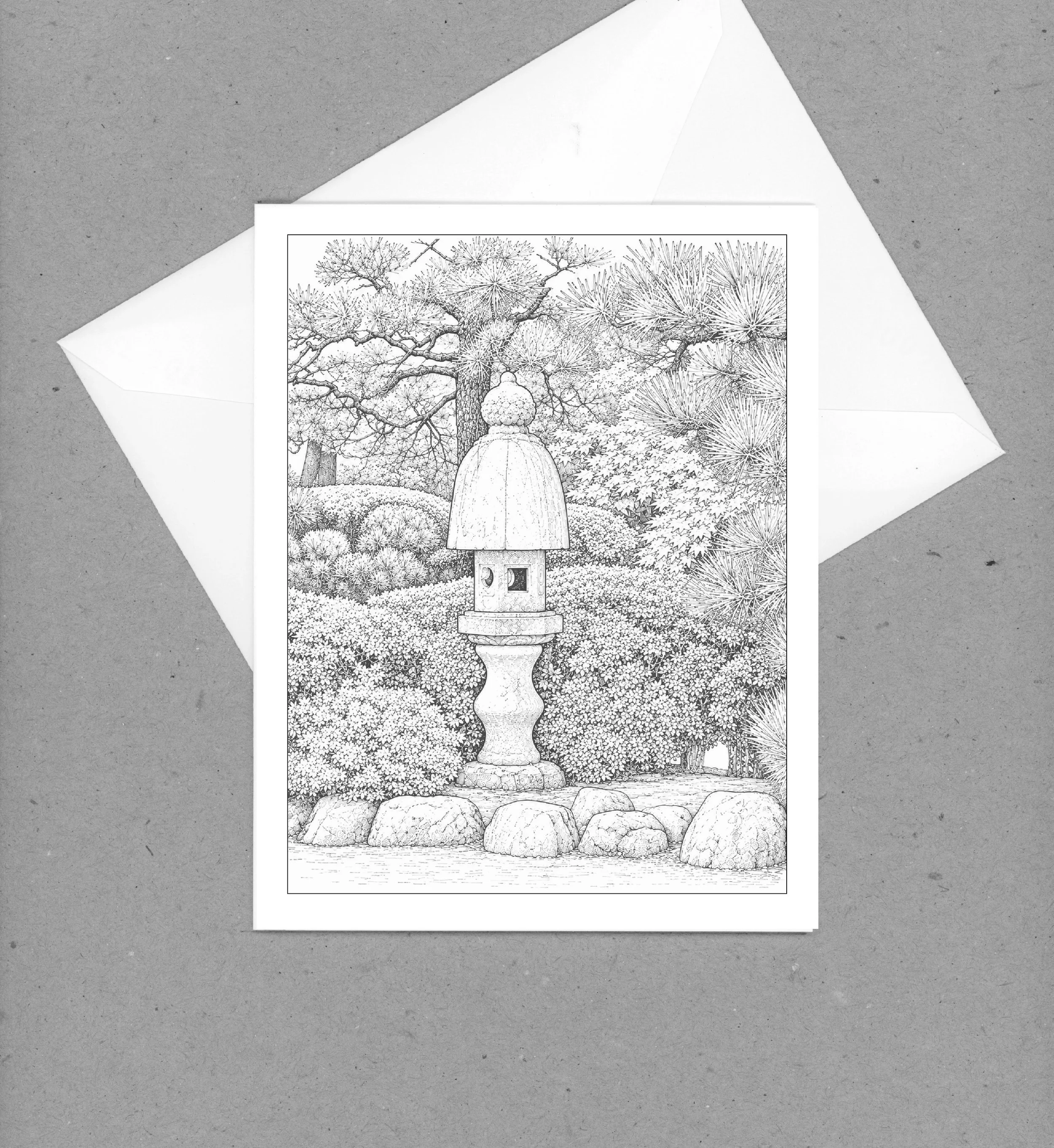 Blank Notecard  of Garden Lantern
