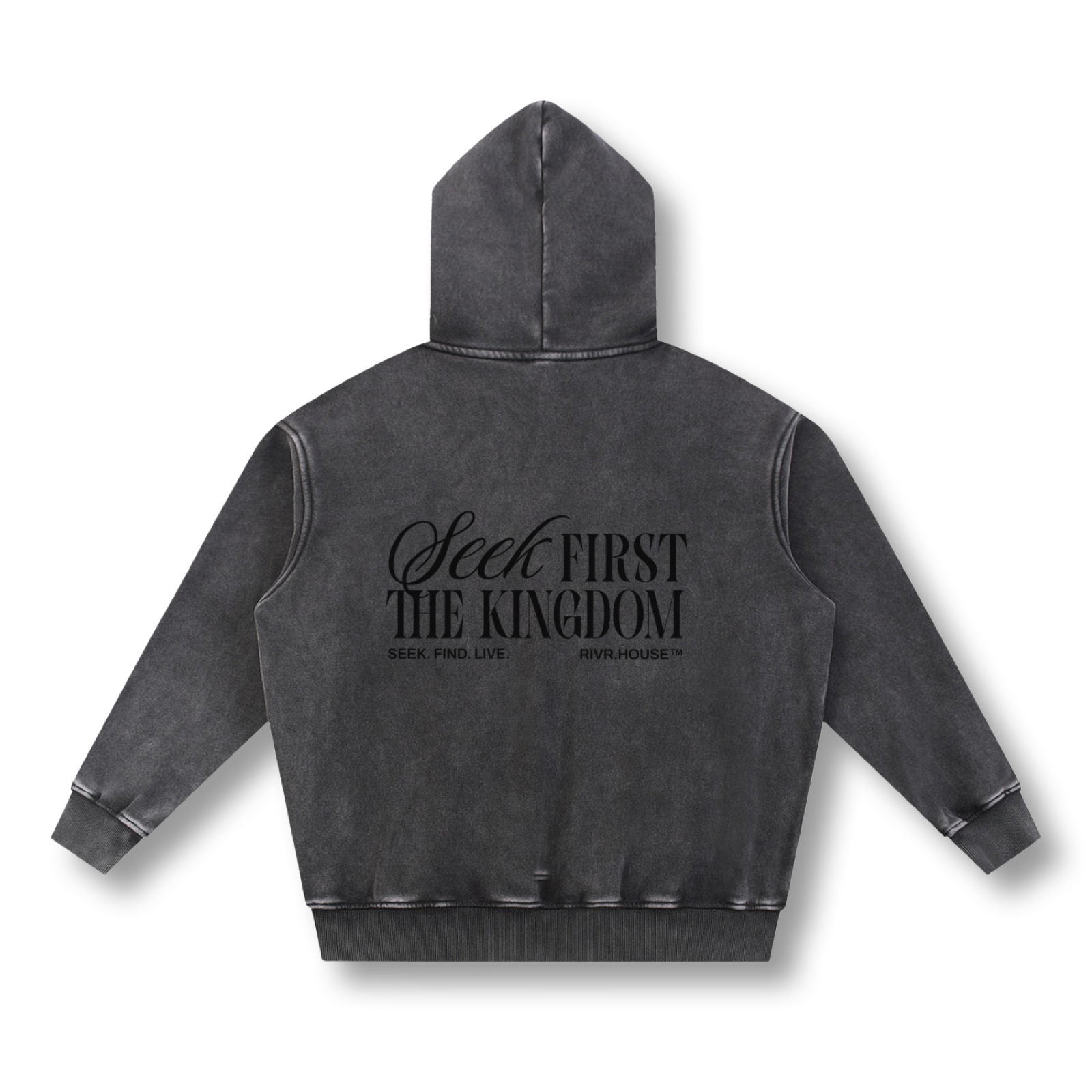 SEEK FIRST | Dark Blend | Snow Wash Oversize Hoodie
