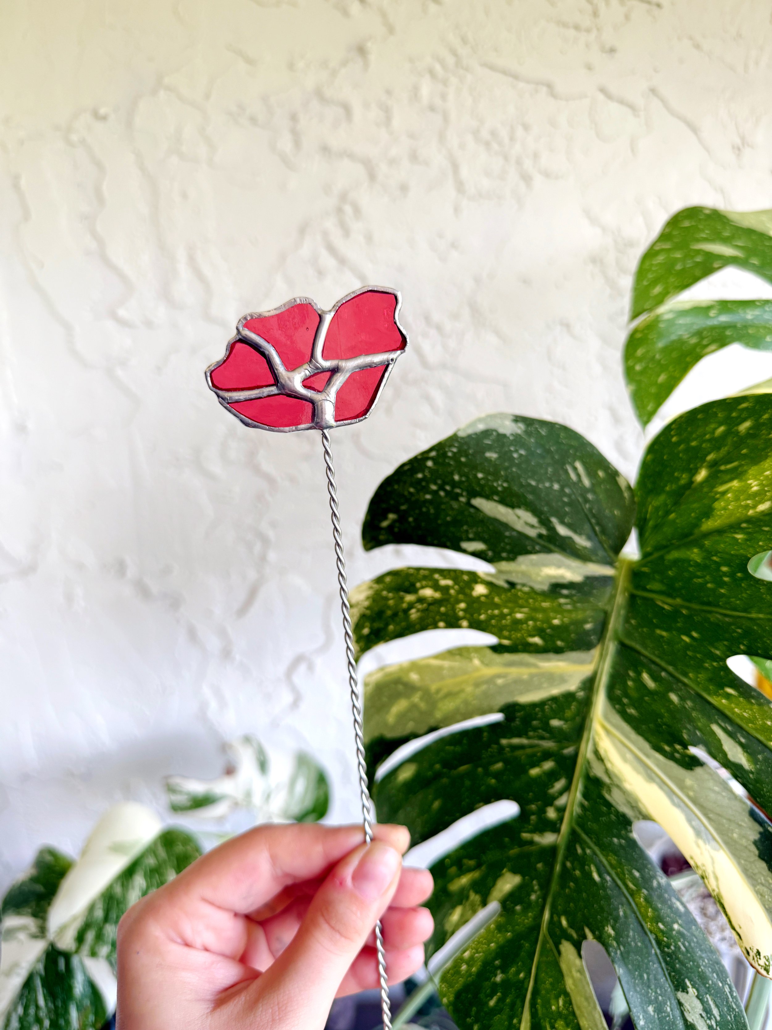 Stained Glass Flower Plant Stake