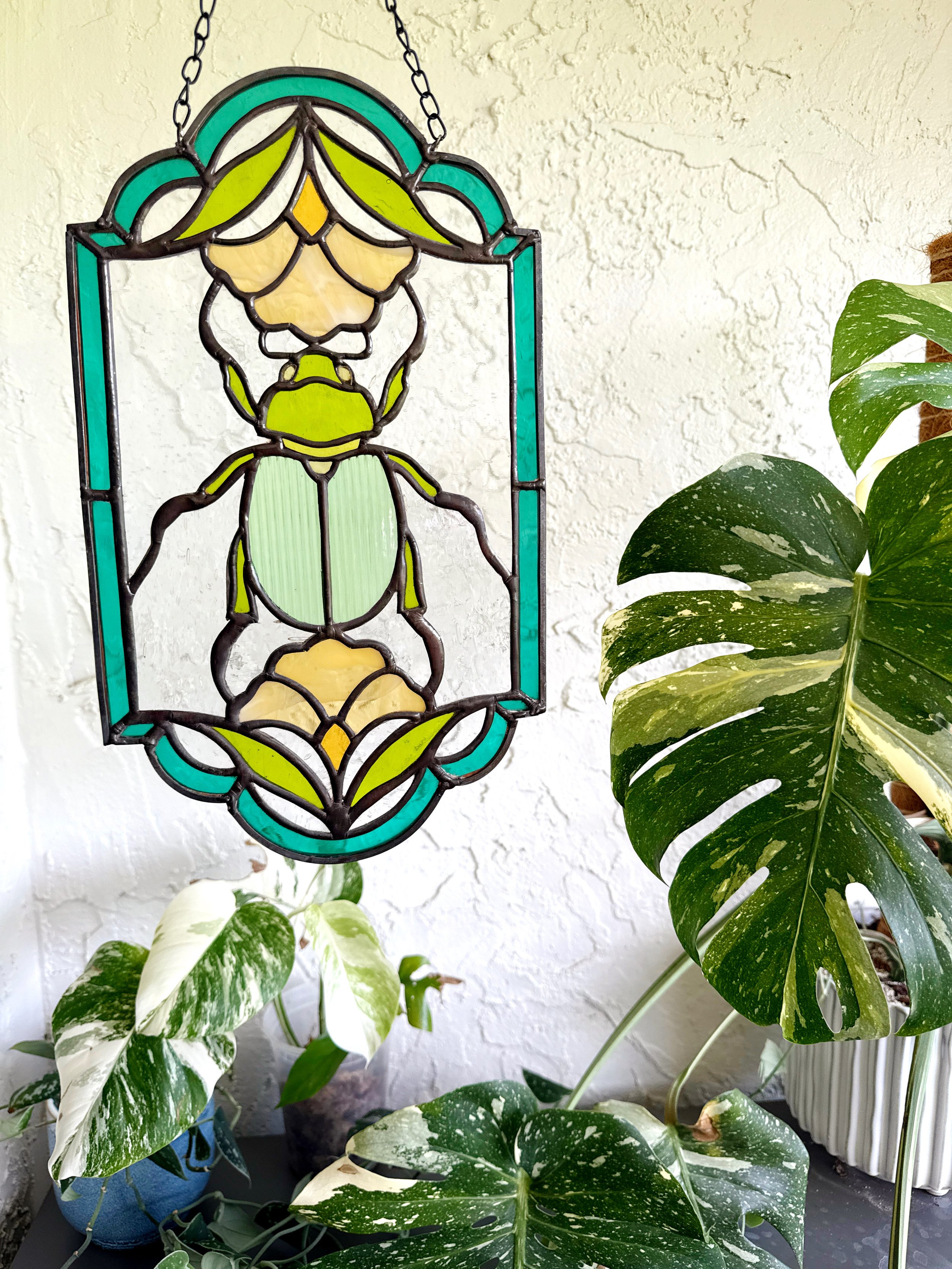 Stained Glass Beetle Panel