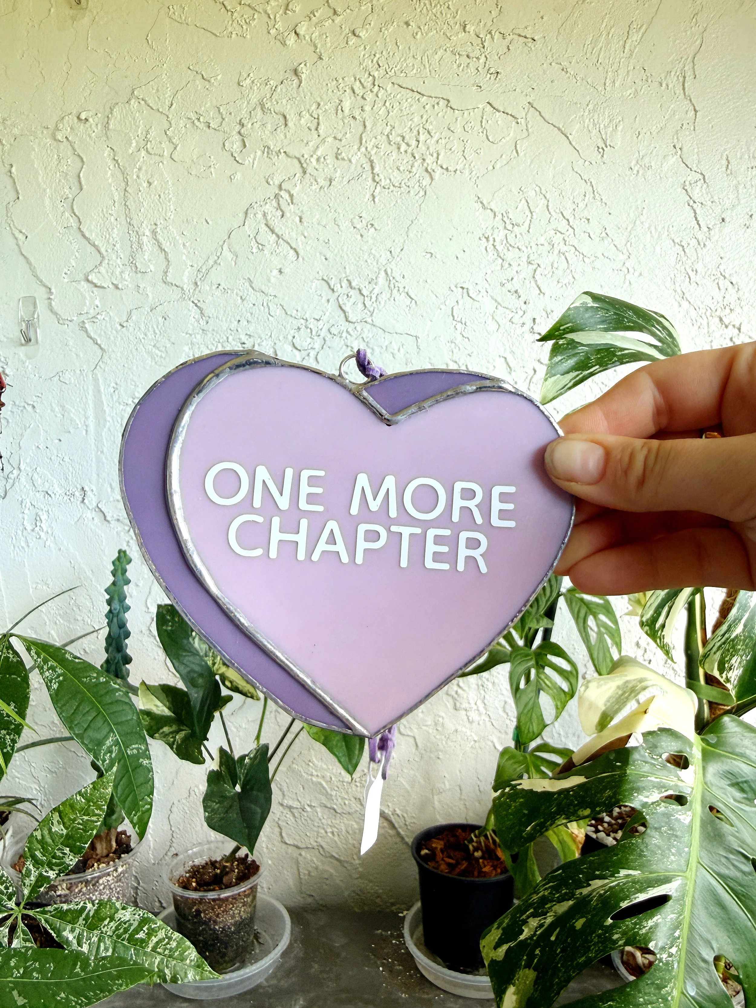Stained Glass Conversation Heart- One More Chapter