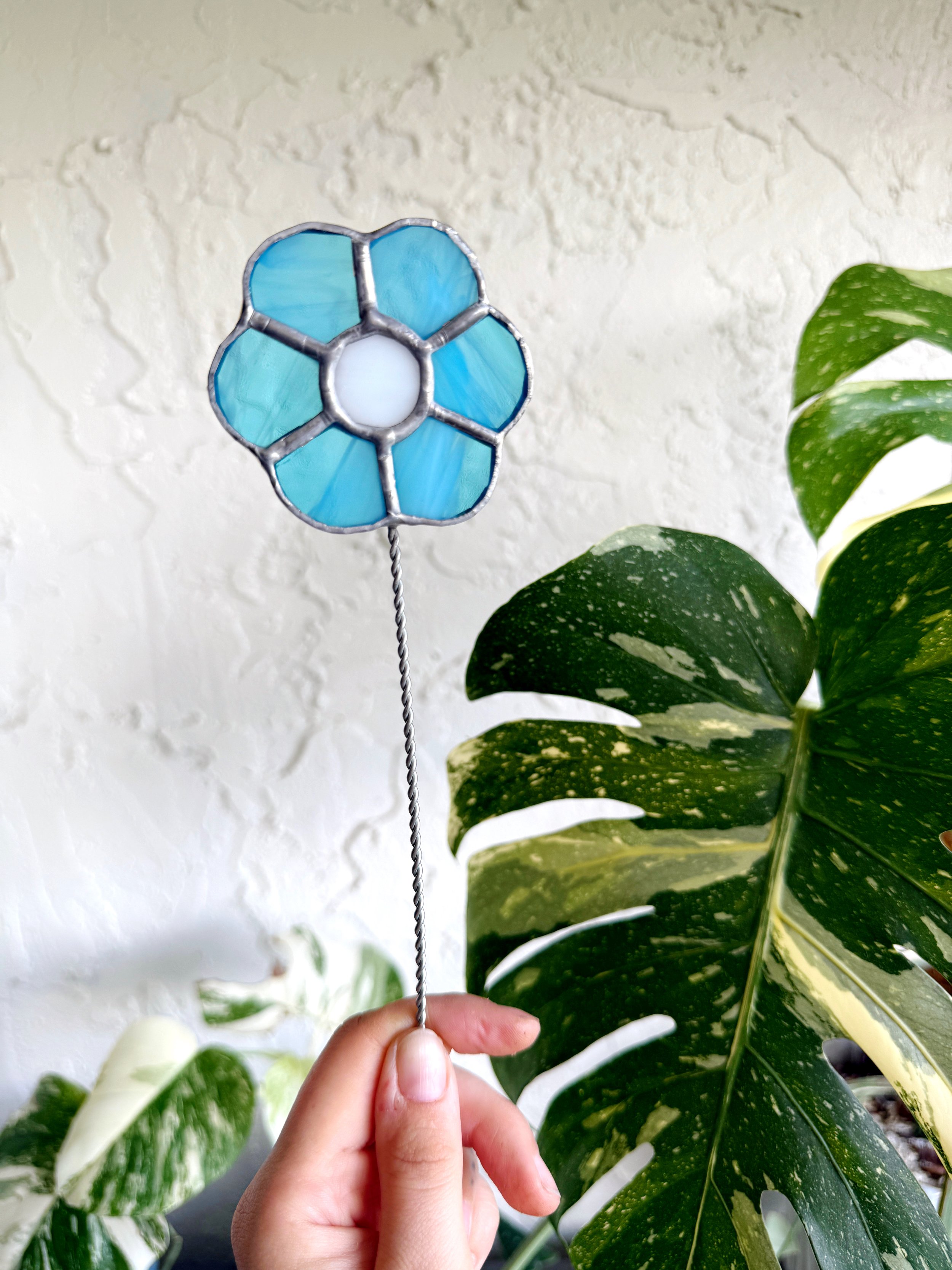 Stained Glass Flower Plant Stake