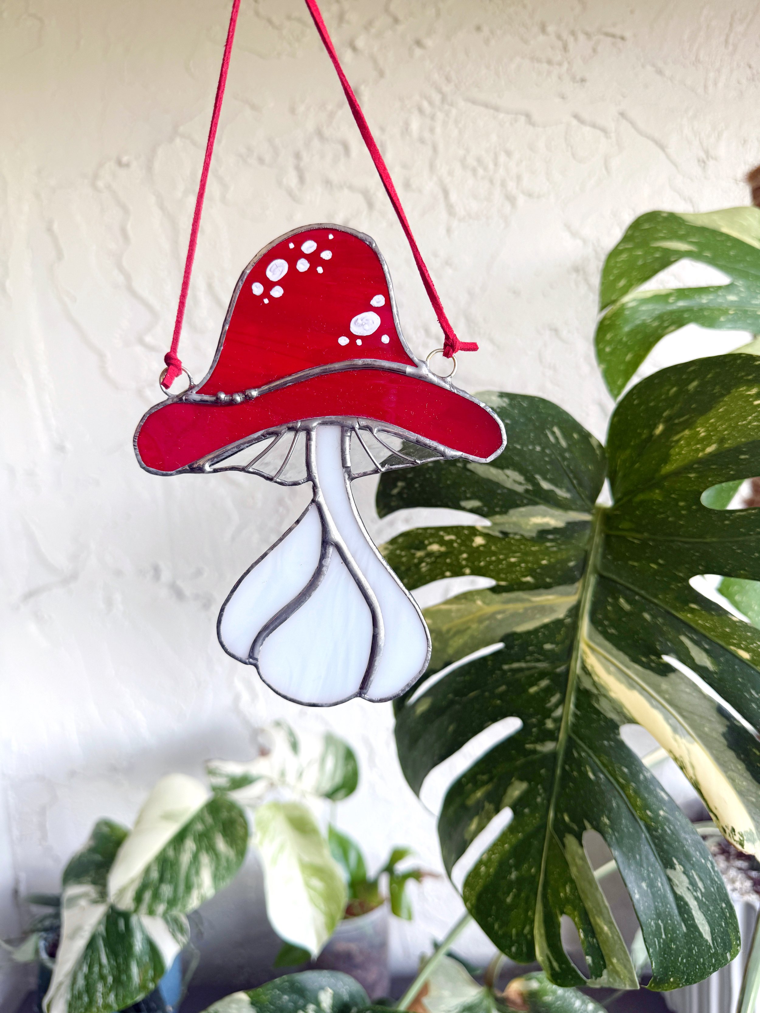 Stained Glass Let's Get Trippy Mushroom