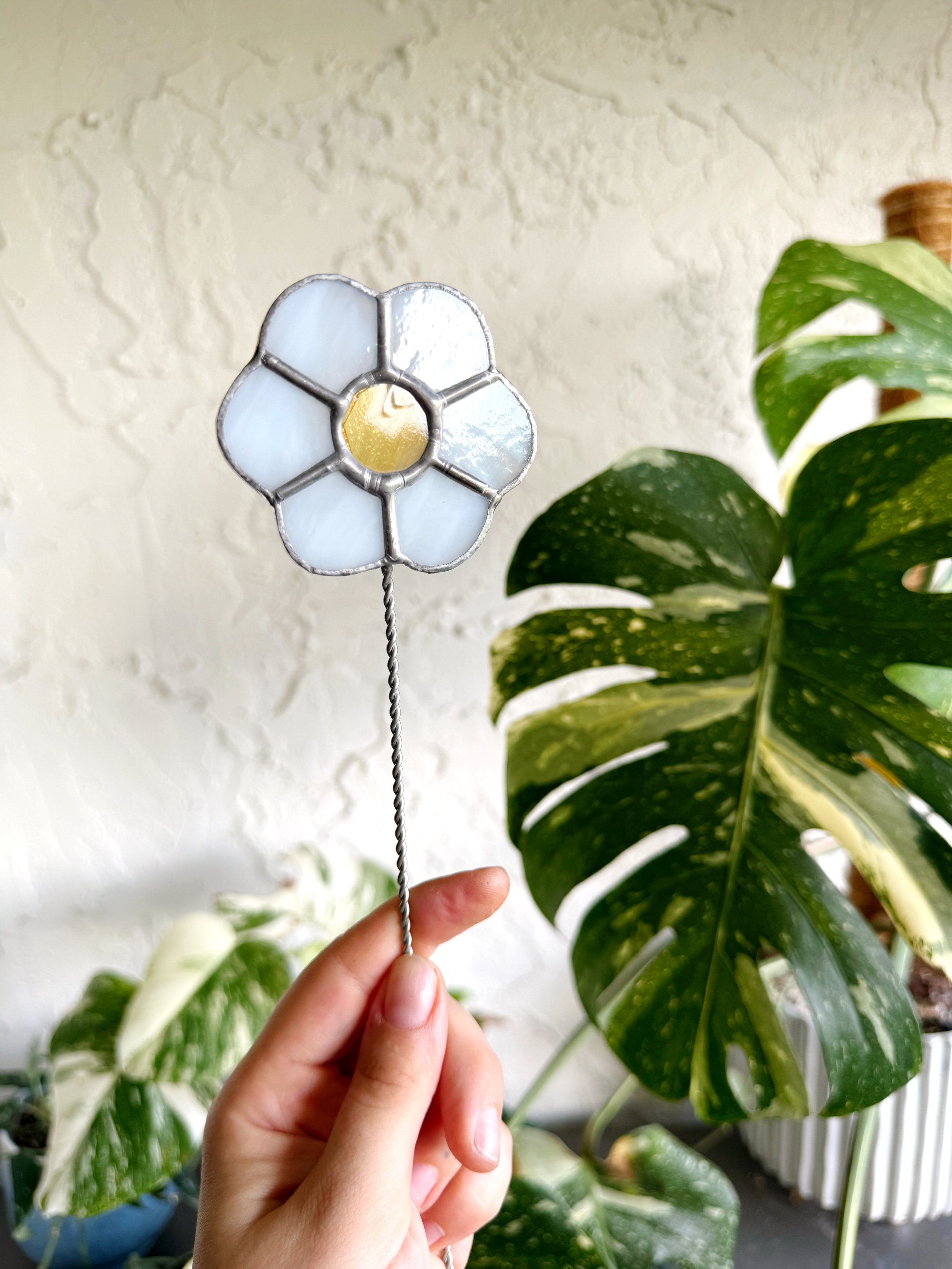 Stained Glass Flower Plant Stake