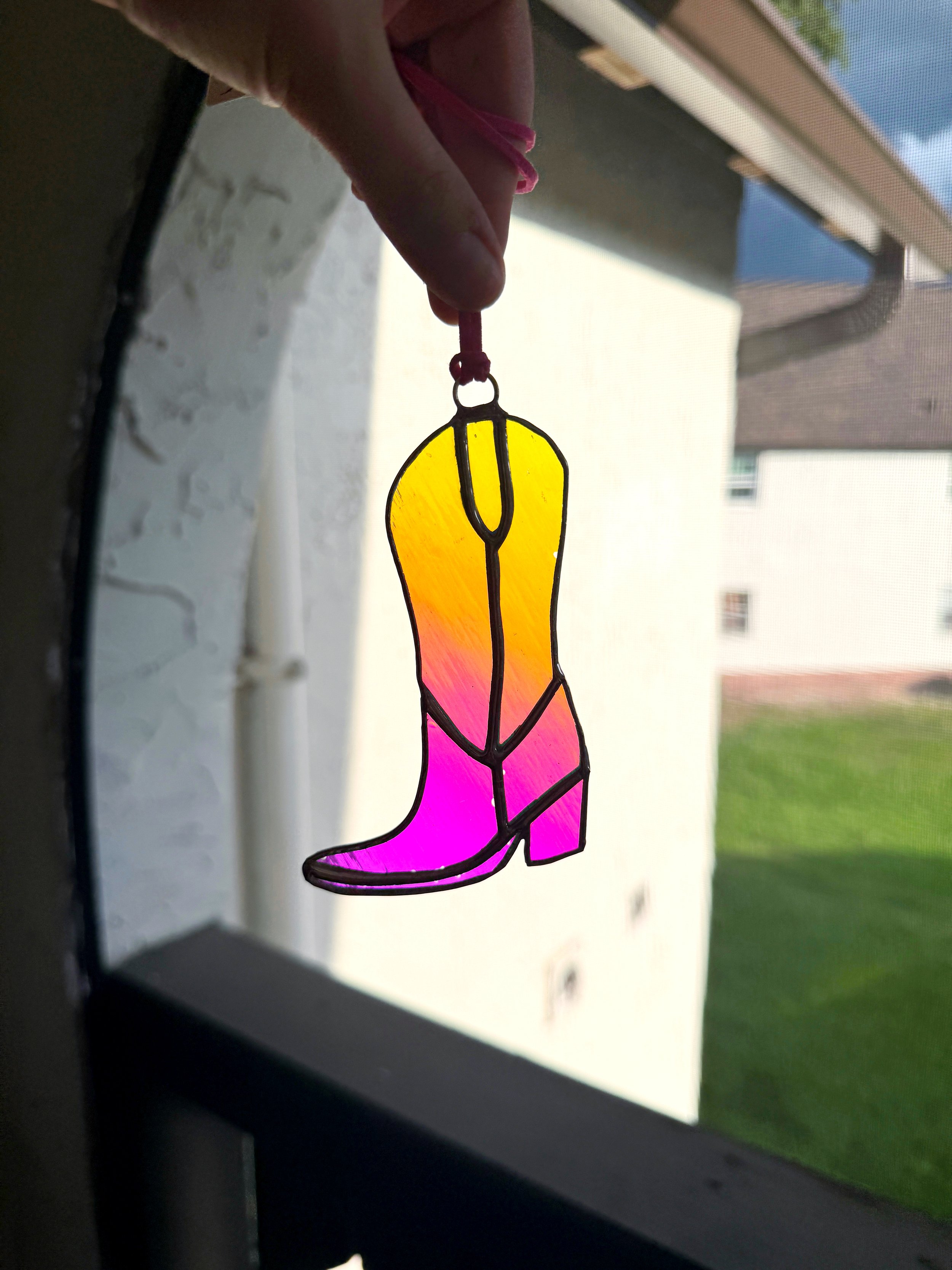 Sunset Rainbow Dichroic Cowboy Boot