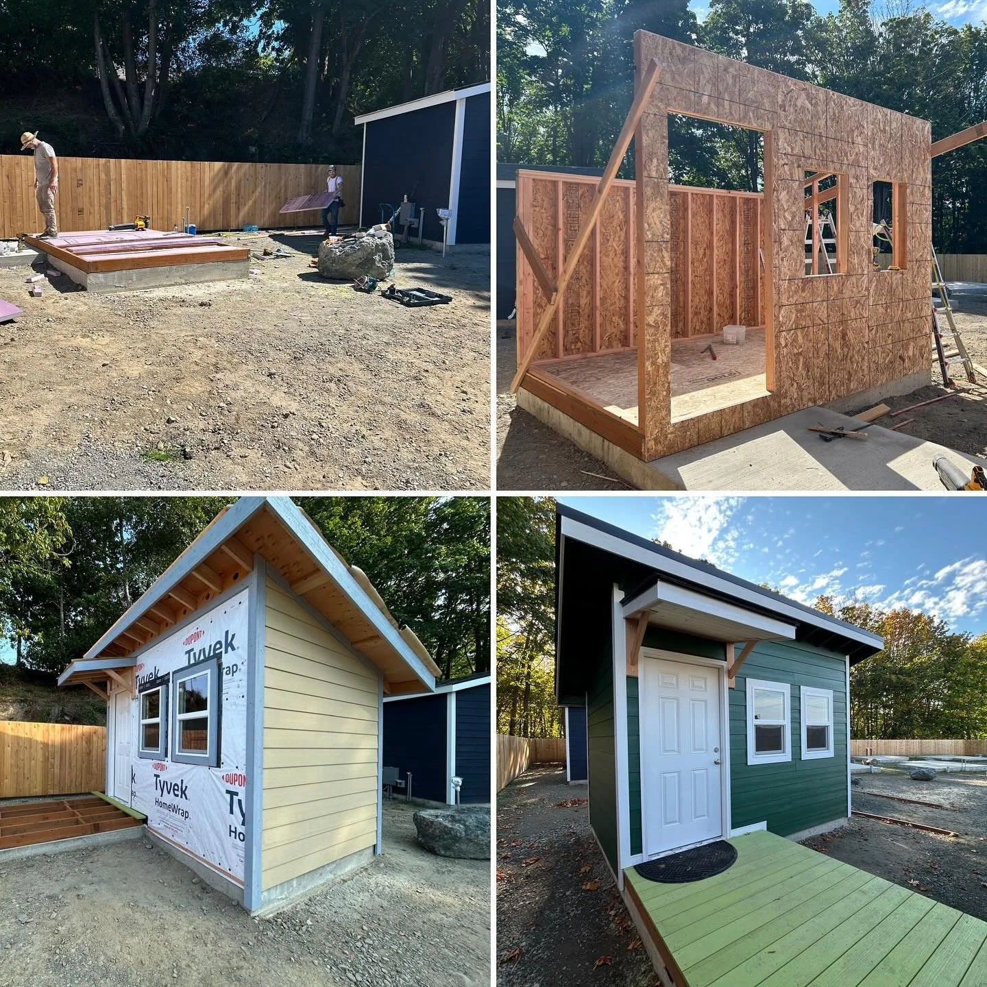 Here’s a sampling of the last eight weeks of work on home #3 on TINY HOME TUESDAY. Only things left are interior paint, floors, trim and the heating unit. Should be wrapped up with those jobs in a few weeks! 
Some have asked if we are going to