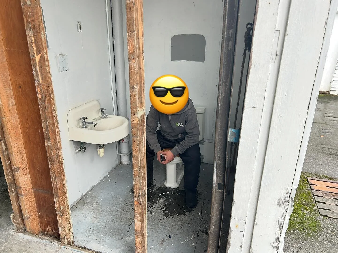Demo on any scale is fun, but this small job represents something BIG! It&rsquo;s the beginning of our first real renovation on our community building. 

The removal of the old bathroom will make way for a new updated one, with adjacent hot water hea