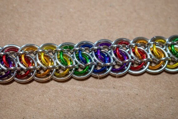 Rainbow Battenburg Chainmail Bracelet Garter Belt Trapezio's Trinkets Rainbow Battenburg Chainmail Bracelet Garter Belt Trapezio's Trinkets