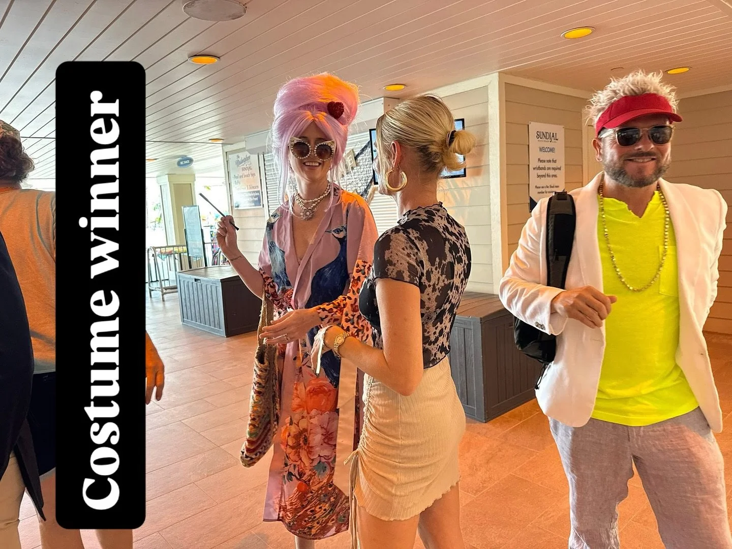 Took my wig from @brokeassstuart&rsquo;s epic book launch and wore it to a party (technically two). We had a theme of &ldquo;Miami vice&rdquo; within our group. I dressed as a mob wife when they wake up in the morning. Warning: I launder hearts faste