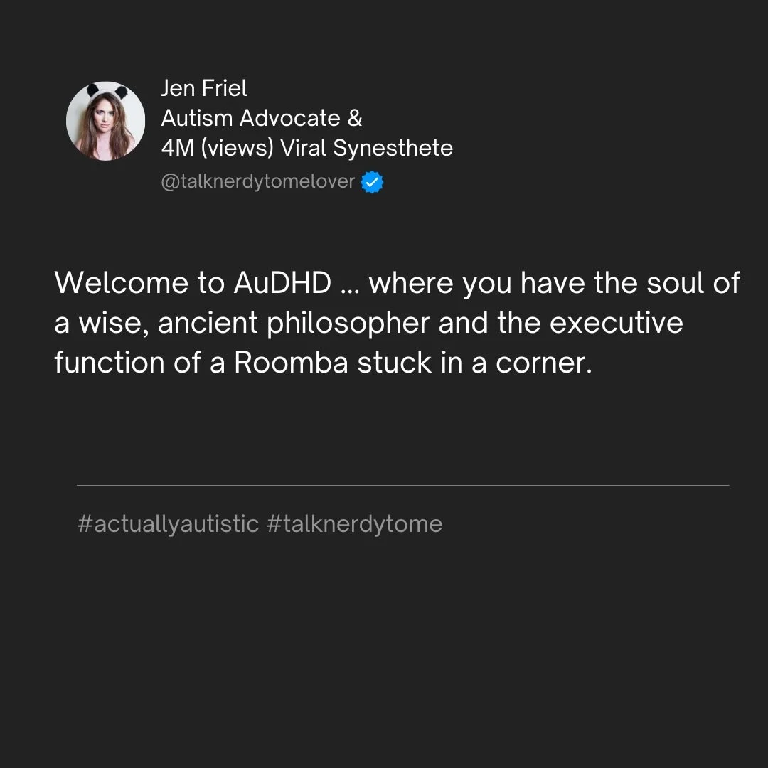 Philosophical brain, nonlinear execution. Meh, still gets there. 🤷&zwj;♀️❤️🫶 #talknerdytome #audhdwoman #actuallyautisticadult