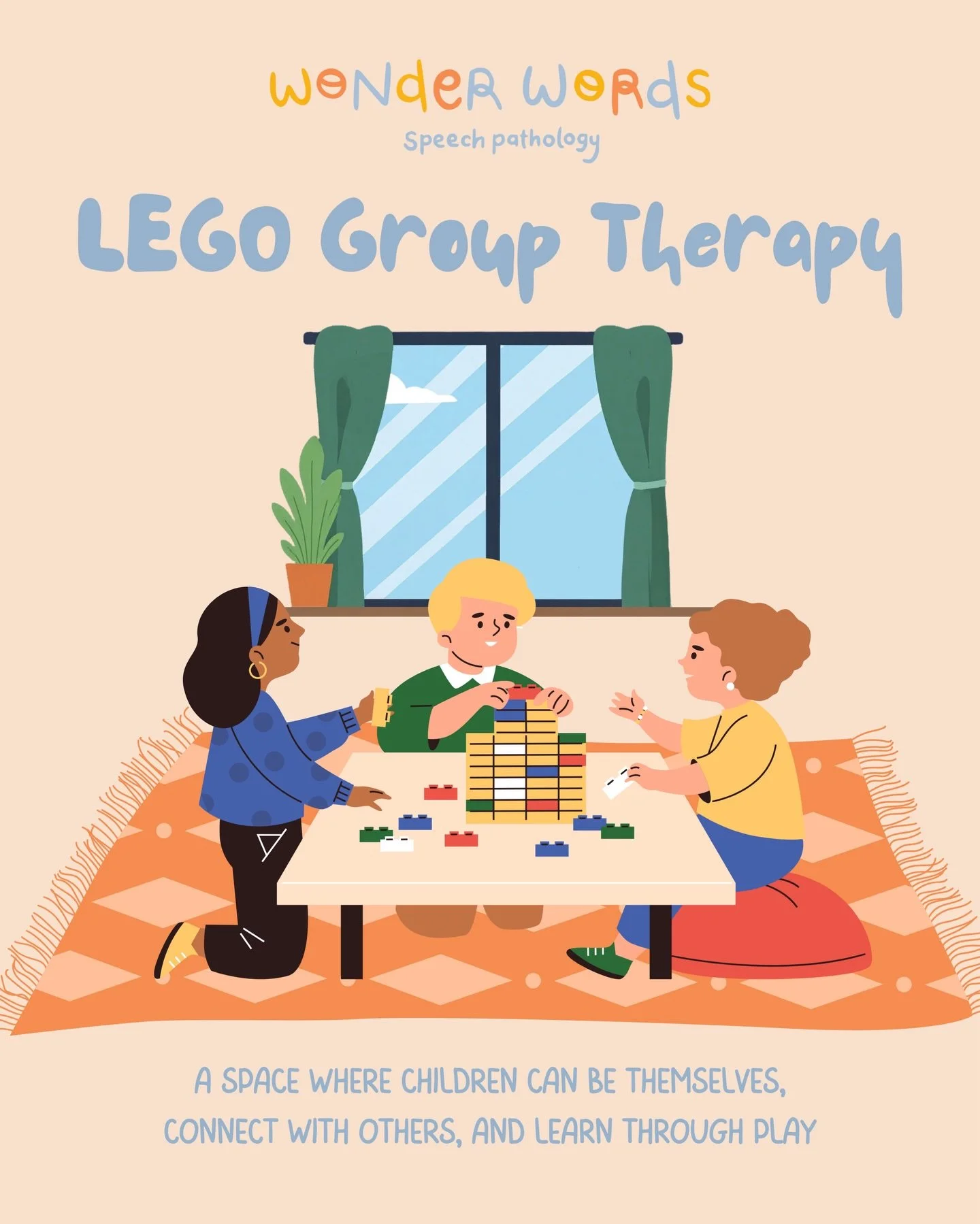 Our LEGO Group Therapy is a neuroaffirming, strengths-based group designed to support children to:

🧠 Communicate in their own unique ways

🤝 Explore connection, collaboration &amp; shared interests

🗣️ Practise social communication without pressu