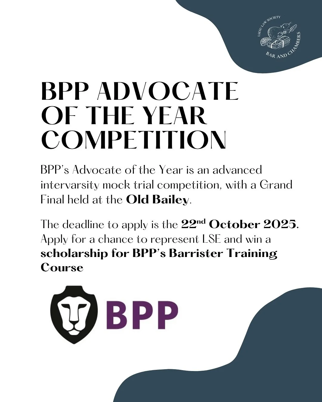 Bar and Chambers are looking for law, non-law undergraduate and post-graduate students to take part in the BBP’s ‘Advocate of the Year’ mock trial competition!
This is an exciting opportunity to show your advocacy skills against so