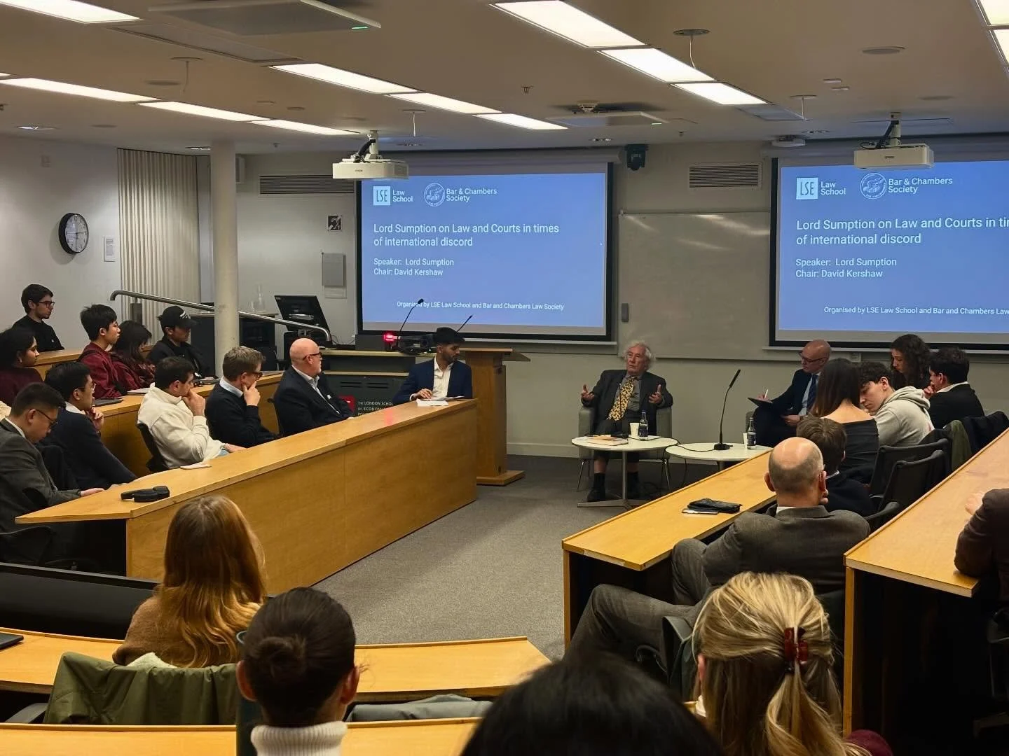 Bar &amp; Chambers was honoured to host Lord Sumption yesterday for a fireside discussion on Law and Courts in Times of International Discord. 

We are deeply grateful to the Law School for their collaboration, and especially to Professor Kershaw for