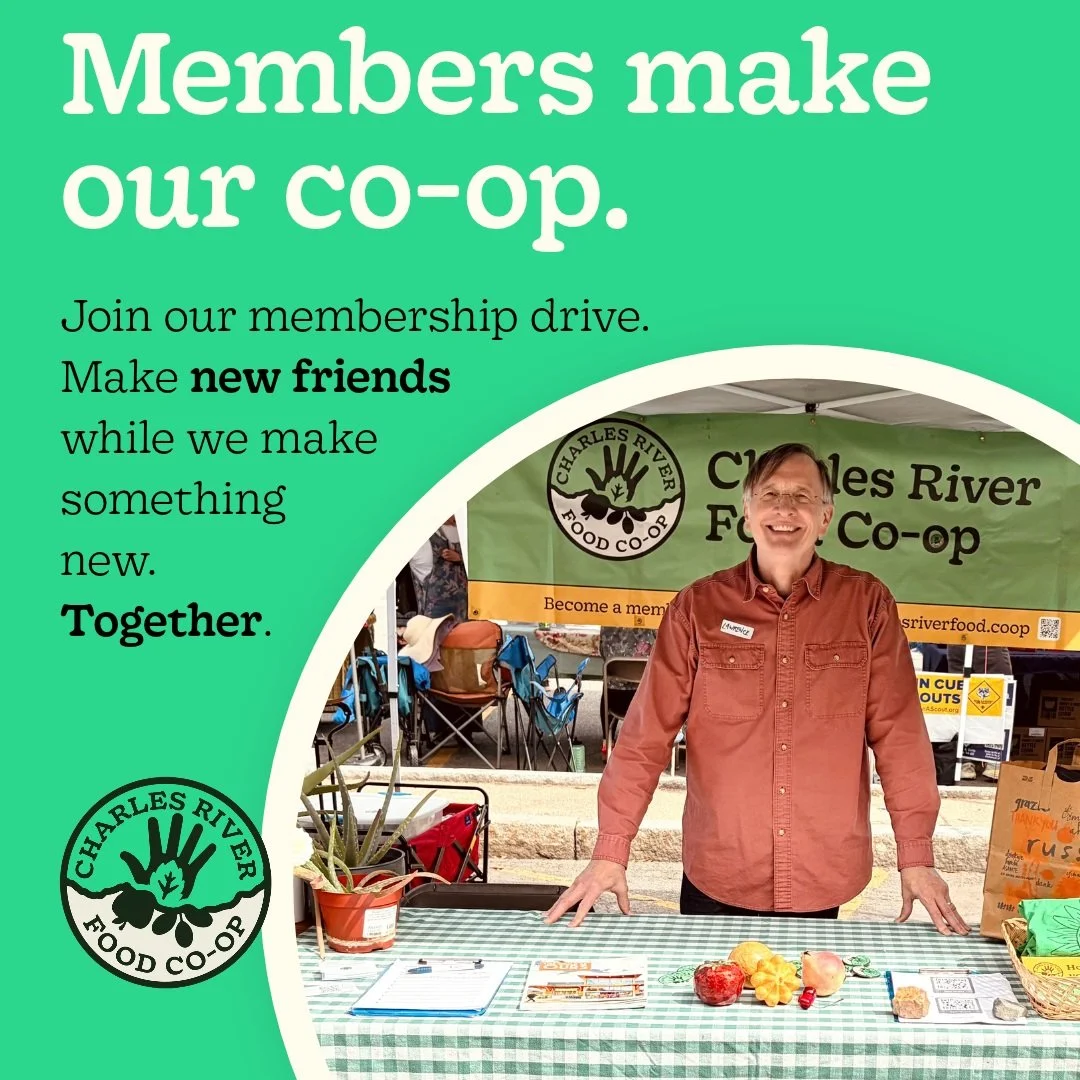 Hey, current CRFC members: who do you want to join you as we build toward our community co-op?

Refer three pals for membership and you can claim a free prize at Fulfilled Goods in Newton Centre! Plus, the member who gets the most new recruits by Dec