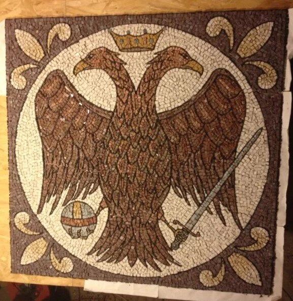 Byzantine Eagle Solea Floor Mosaic.JPG
