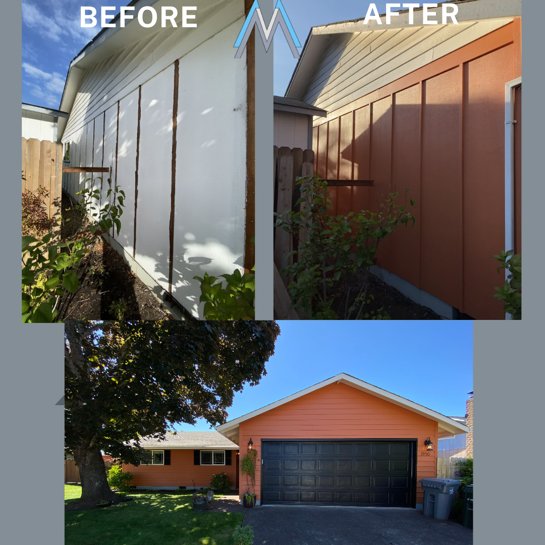 siding installation: problem: rotten siding solve: new siding and paint. all over exterior house paint