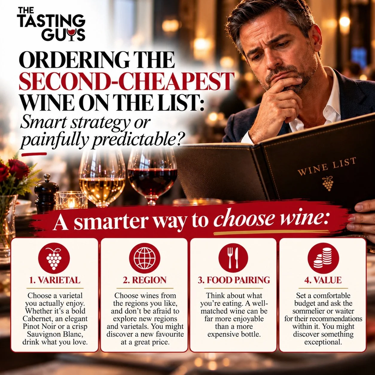 Ordering the second-cheapest wine on the list: Smart strategy or painfully predictable?