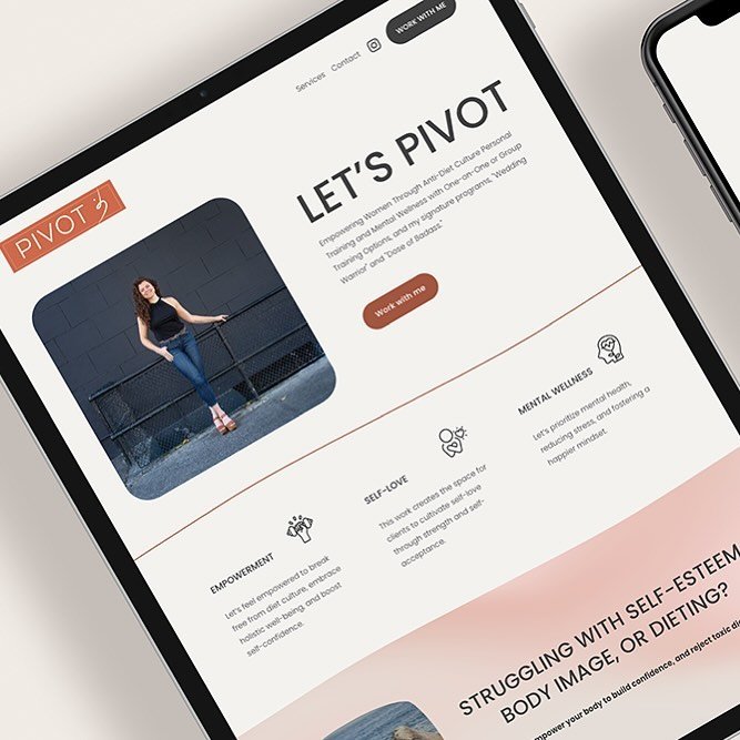 Introducing letspivot.co, a Quick Launch Website for @letspivot.co personal training and coaching! 

Let&rsquo;s Pivot empowers women through anti-diet culture, personal training, and mental wellness with one-on-one or group training options. 

My Qu